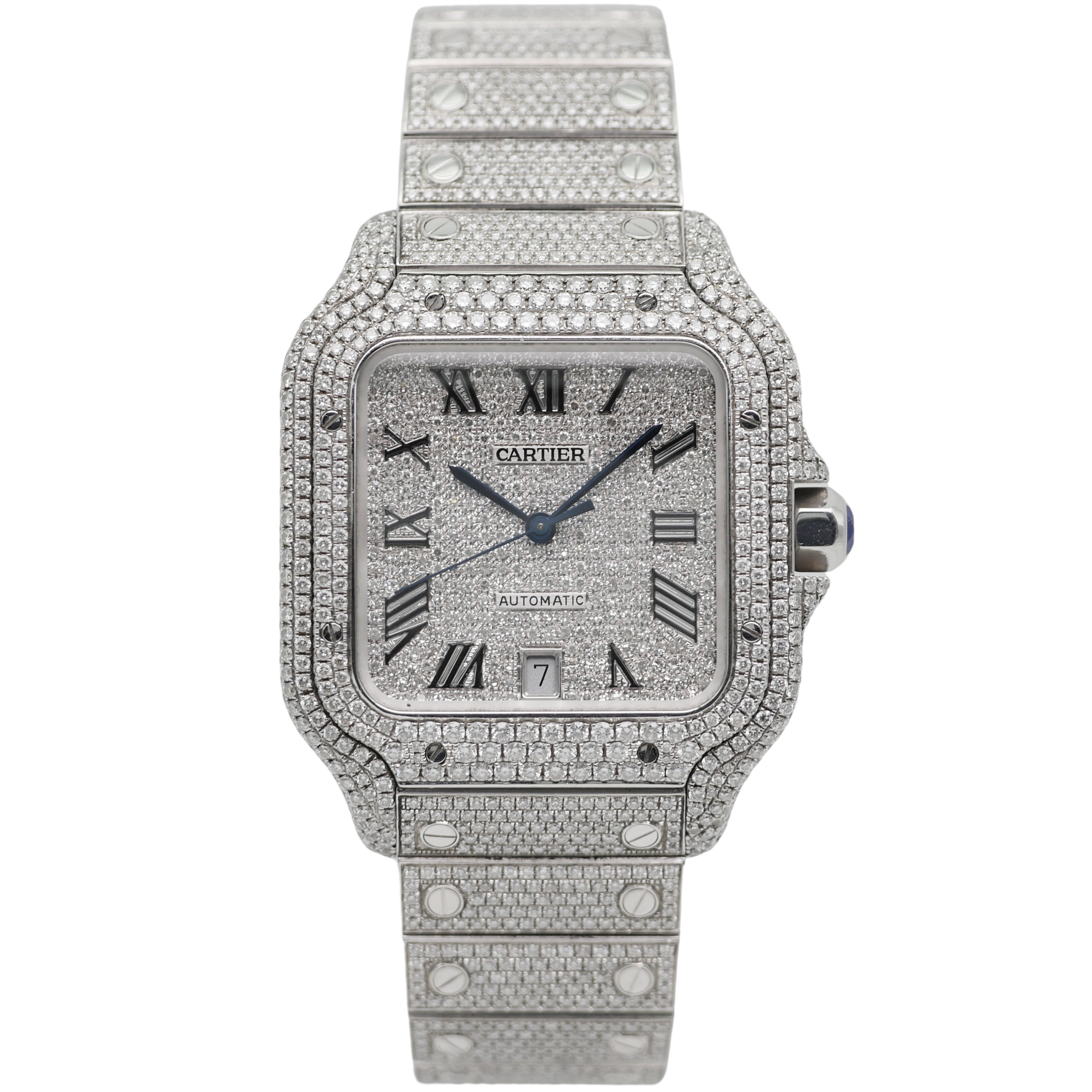 Cartier Santos Iced Out Stahl WSSA0018 - 2021