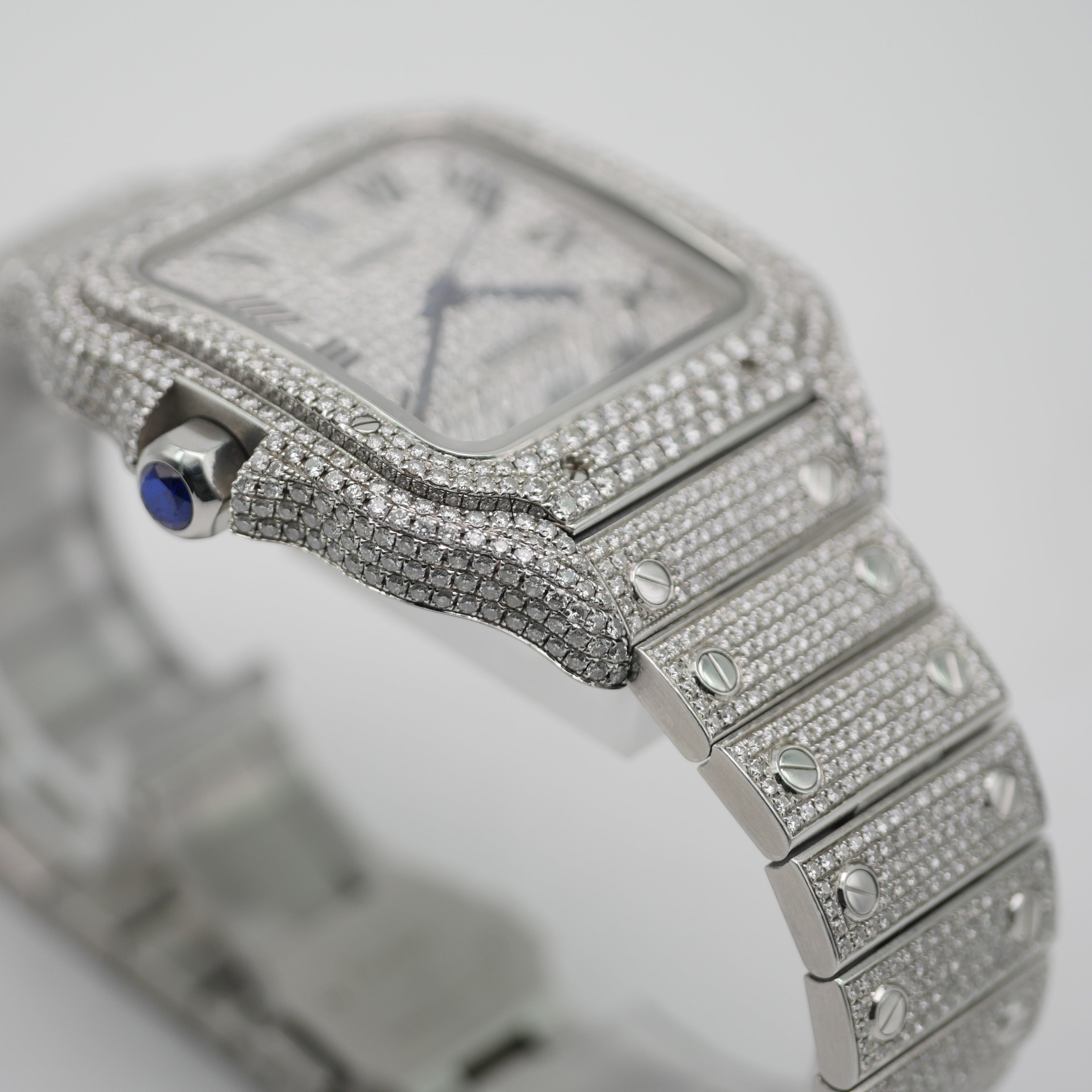 Cartier Santos Iced Out Stahl WSSA0018 - 2021