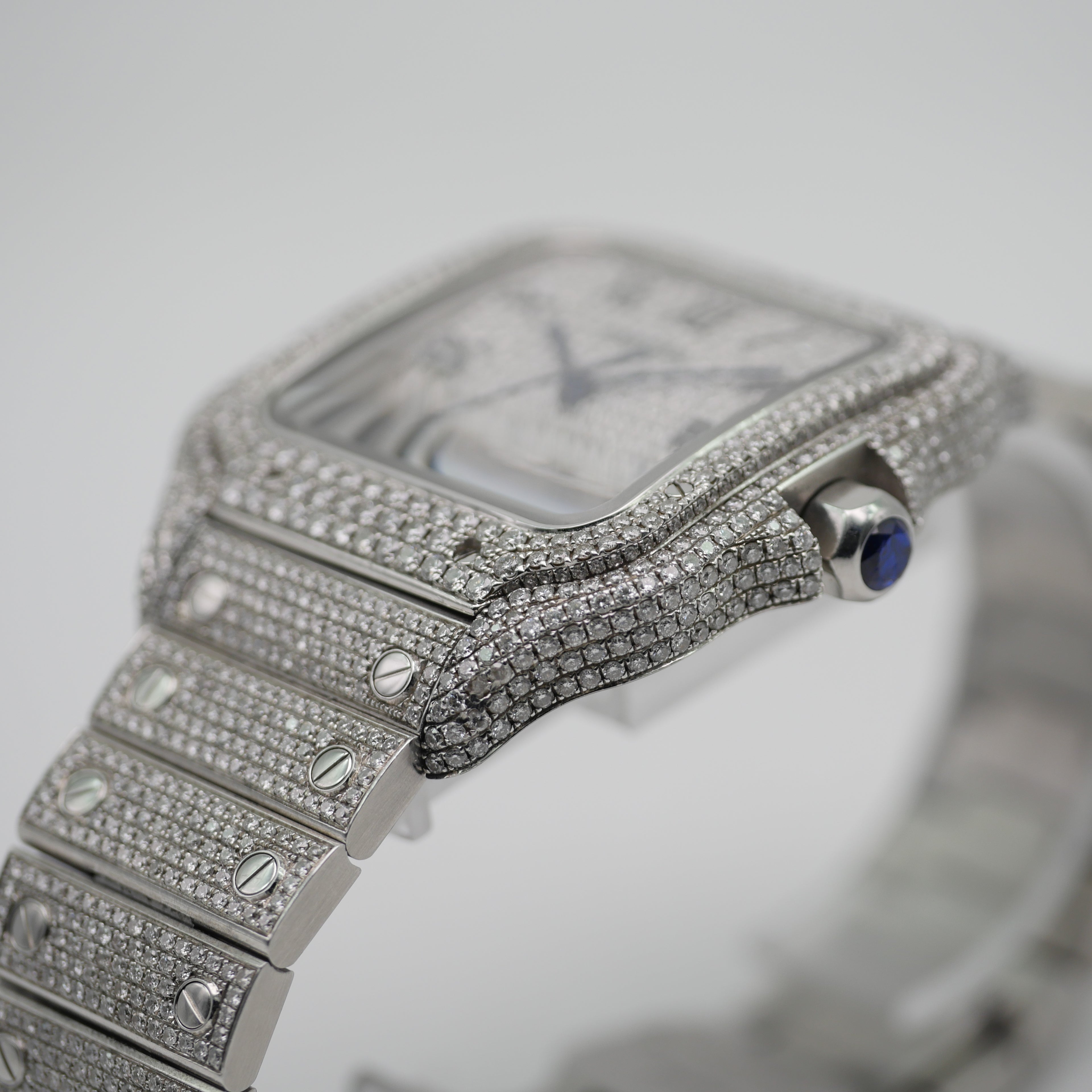 Cartier Santos Iced Out Stahl WSSA0018 - 2021