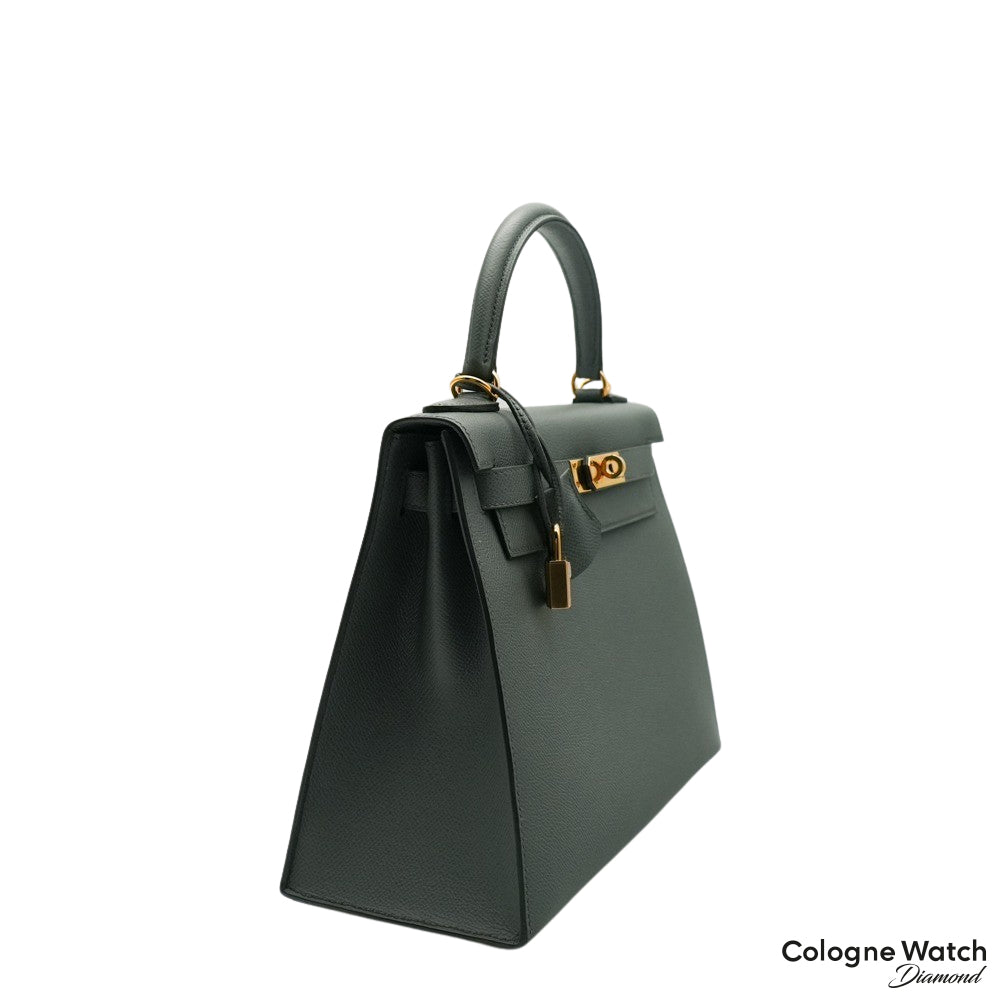 Hermes Etain Epsom Leather Gold Hardware Kelly Sellier 28 Bag