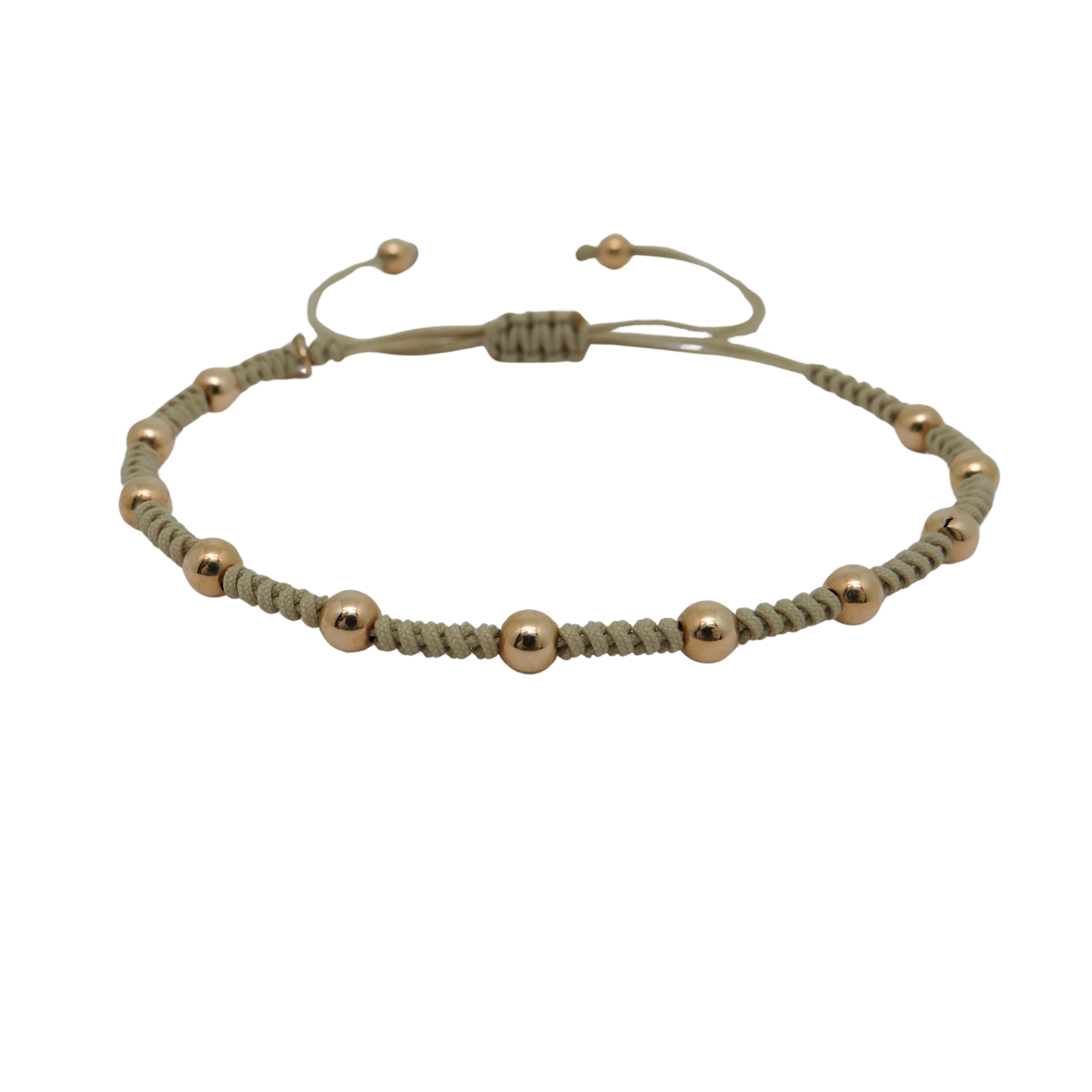 Jaibor pull bracelet Beige in 750/18K rose gold / nylon