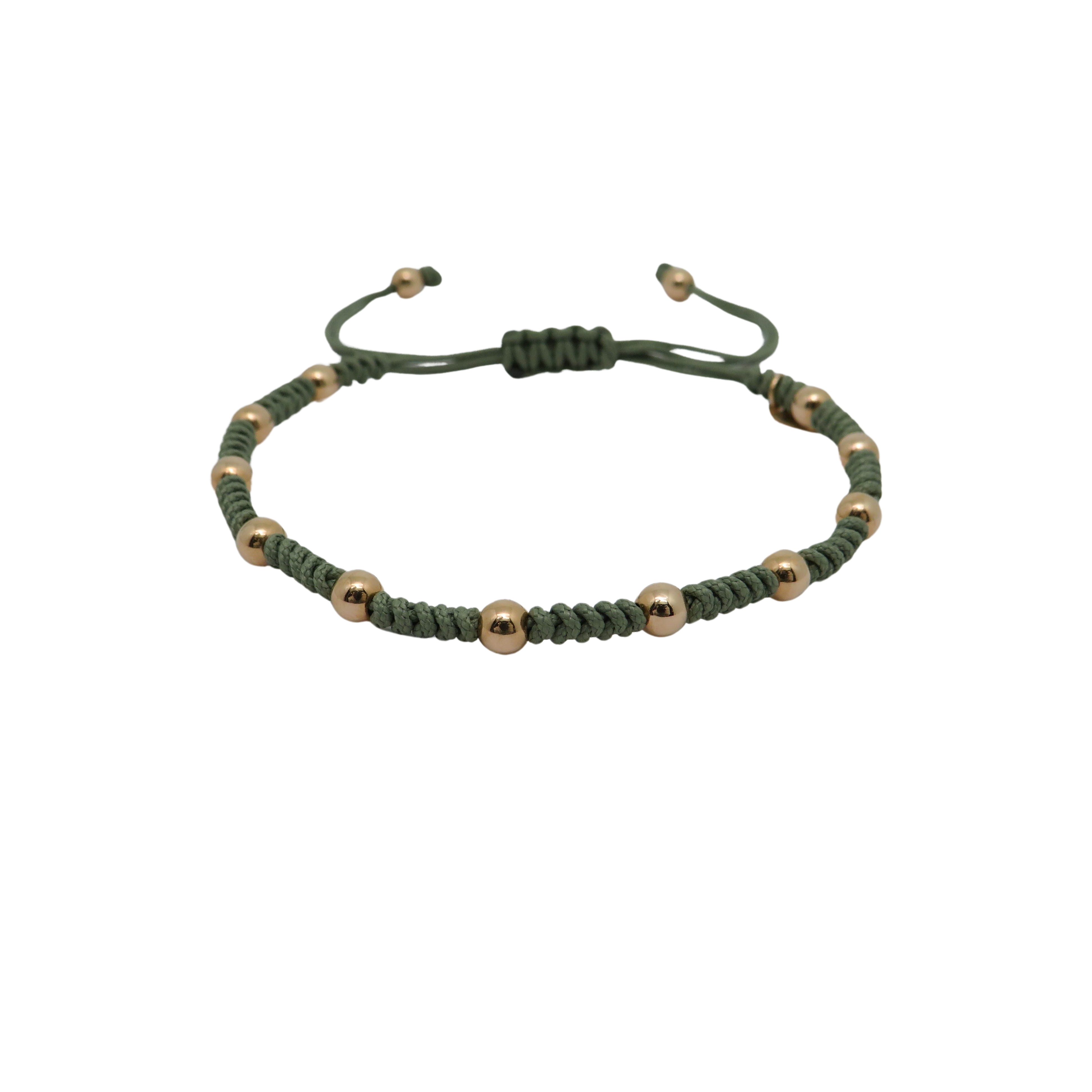 Jaibor pull bracelet Green in 750/18K rose gold / nylon