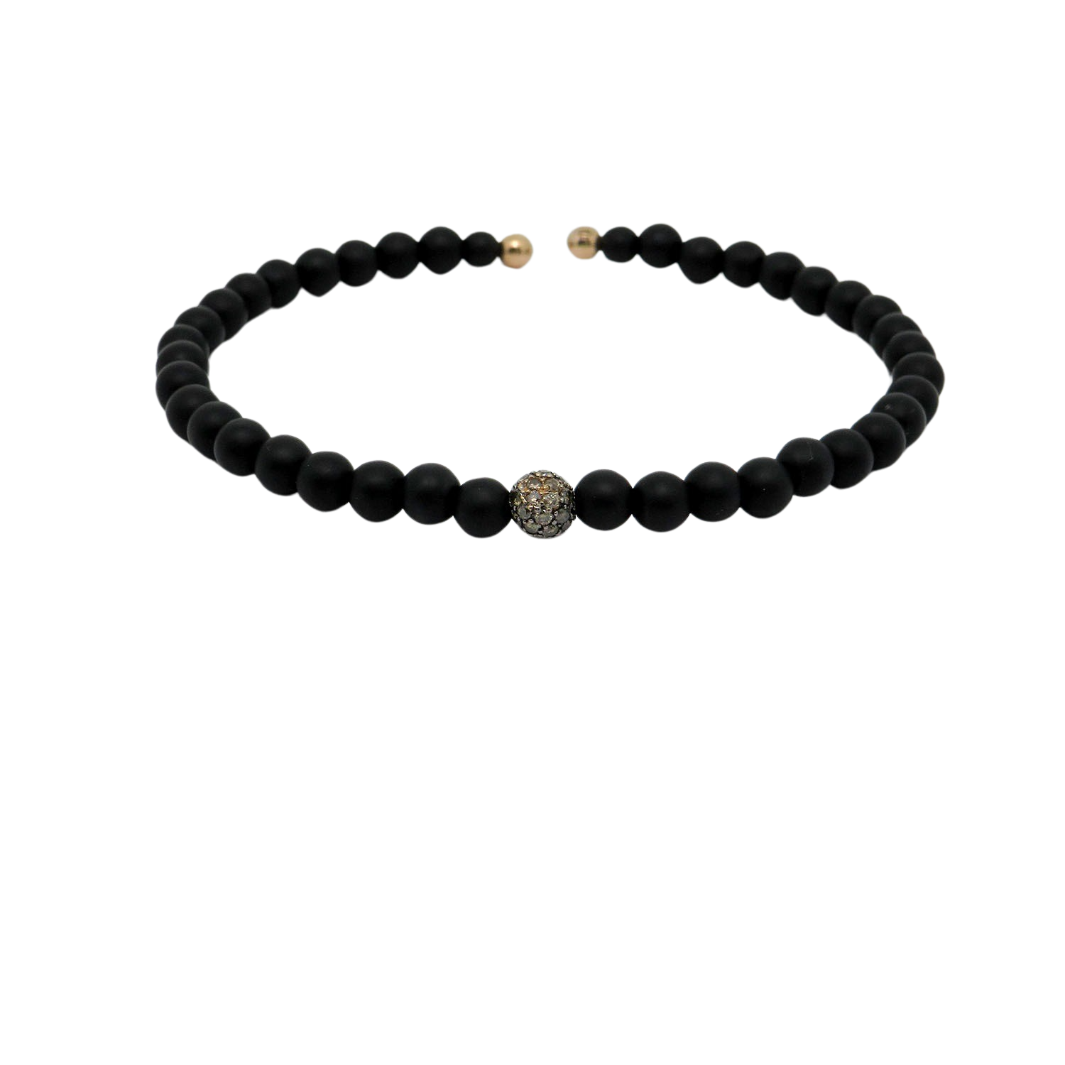 Jaibor Armspange mit 0,42ct braune Brillant u. Onyx in 750/18K Rosegold / Titan