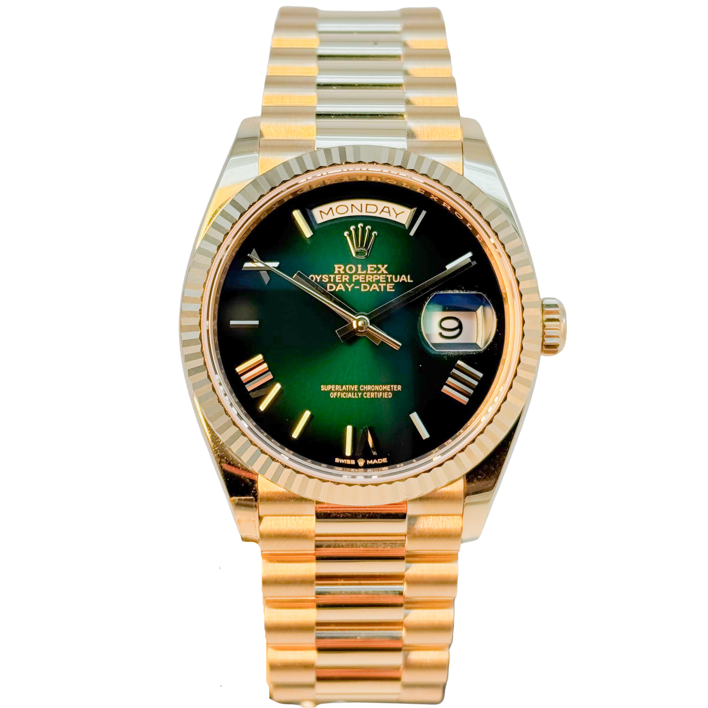 Rolex Day Date 36 Gelbgold 128238 - 2024 green ombre