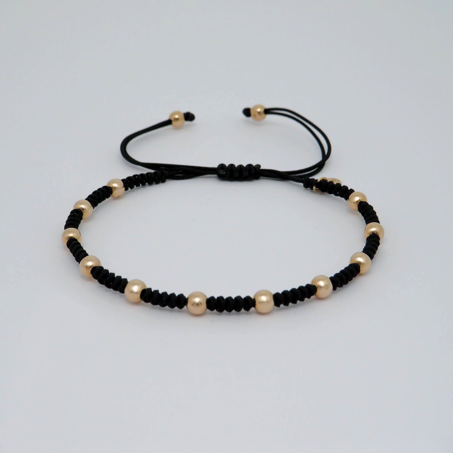 Jaibor pull bracelet Black in 750/18K rose gold / nylon