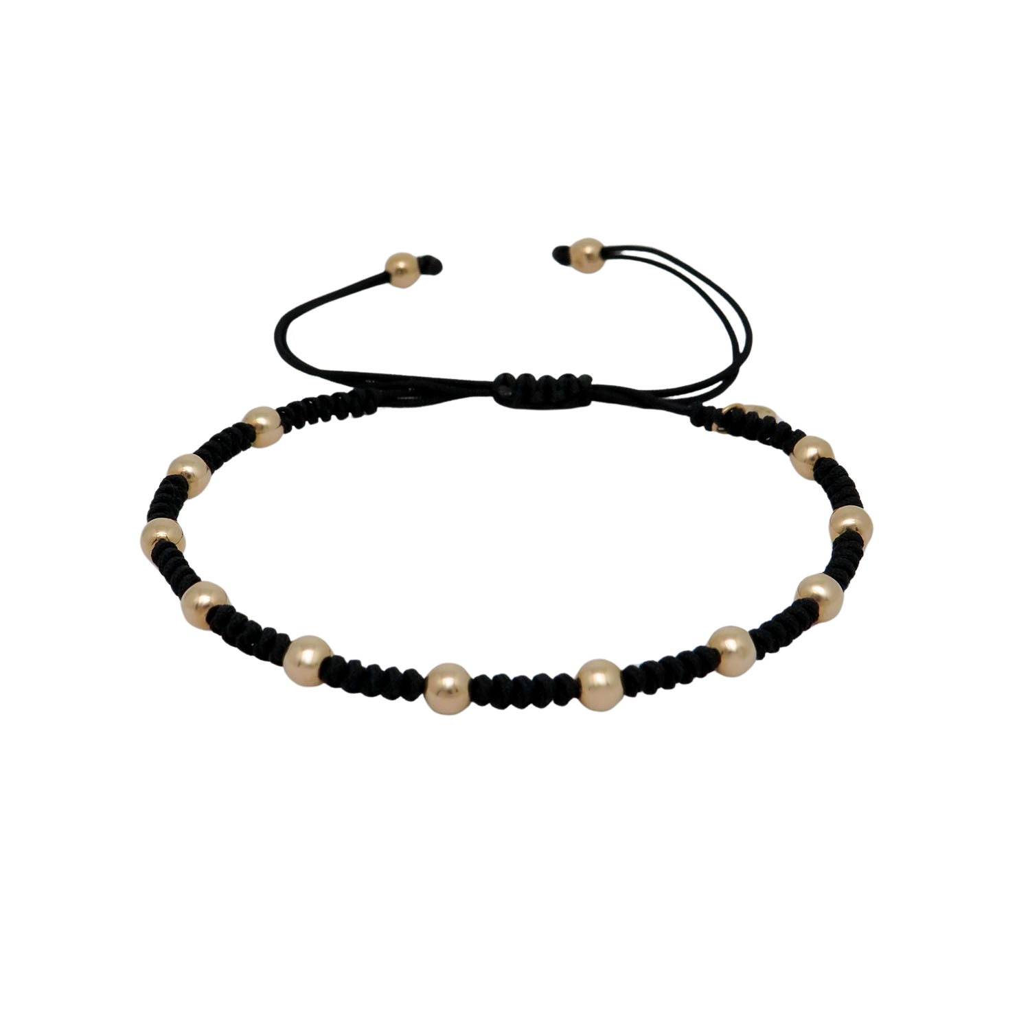 Jaibor pull bracelet Black in 750/18K rose gold / nylon