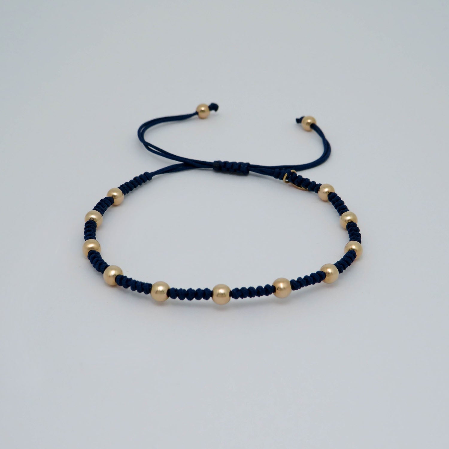 Jaibor pull bracelet Blue in 750/18K rose gold / nylon