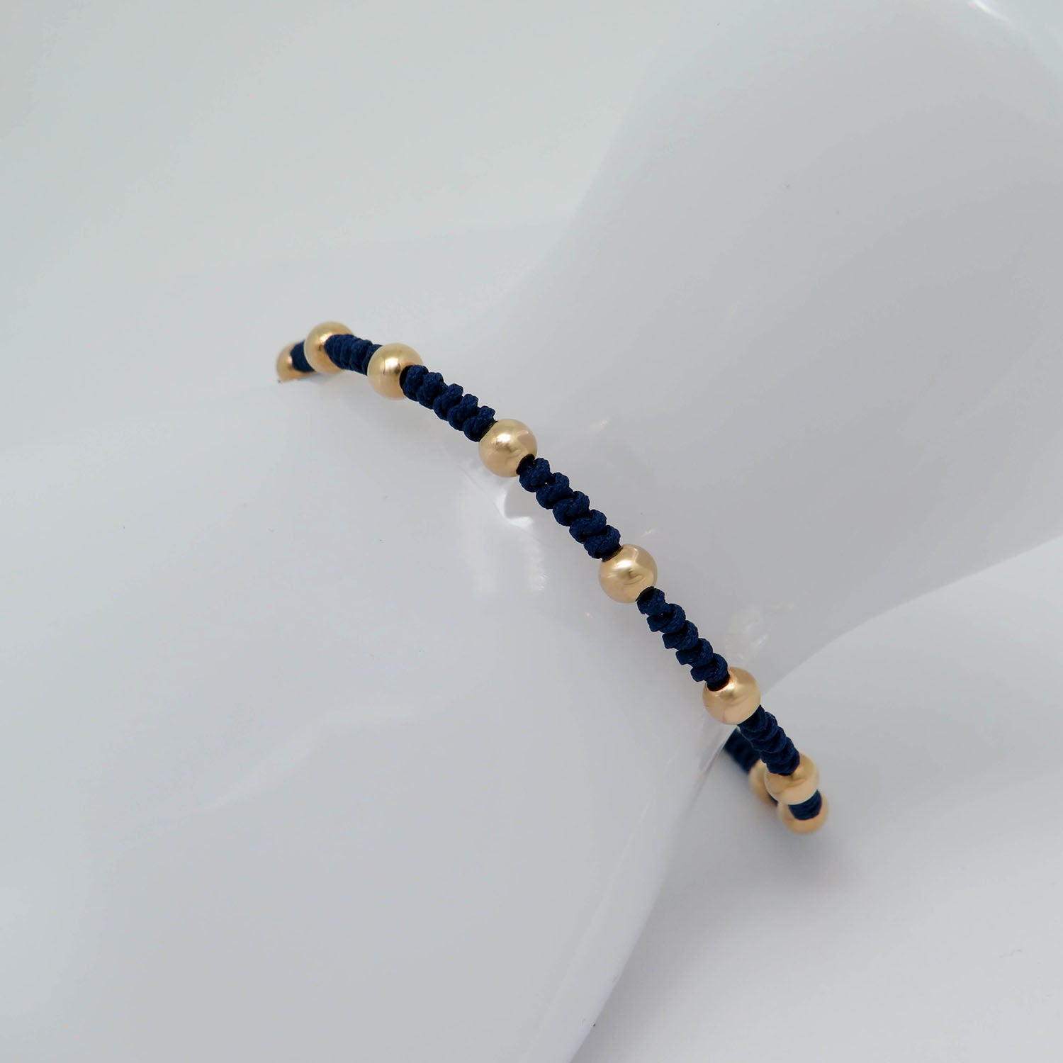 Jaibor pull bracelet Blue in 750/18K rose gold / nylon