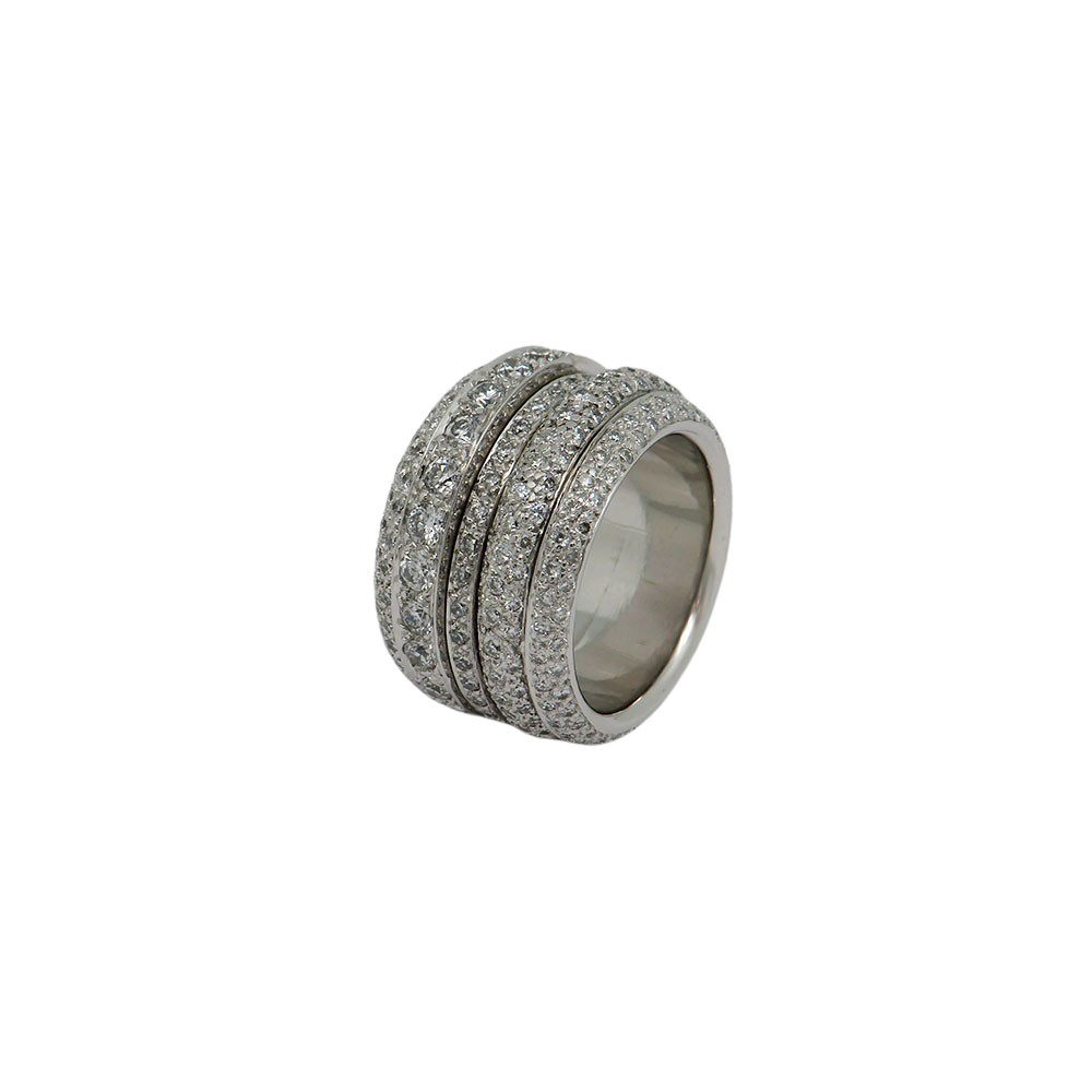 Pave Ring Drehring mit ca. 5,50ct F/G-vs Brillant in 750/18K Weißgold Gr. 62