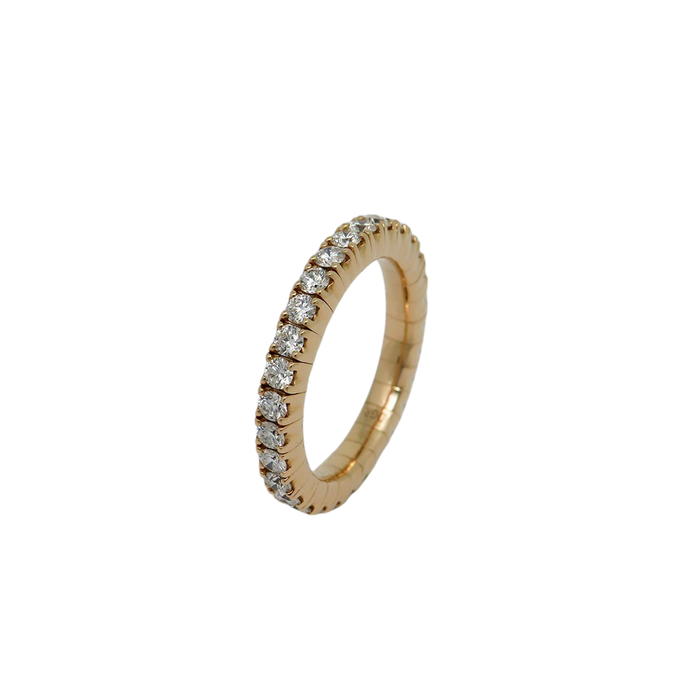 Ring Memoirering Flexibel mit 1,33ct TW-si Brillant 750/18K Rosegold Gr. 53-60