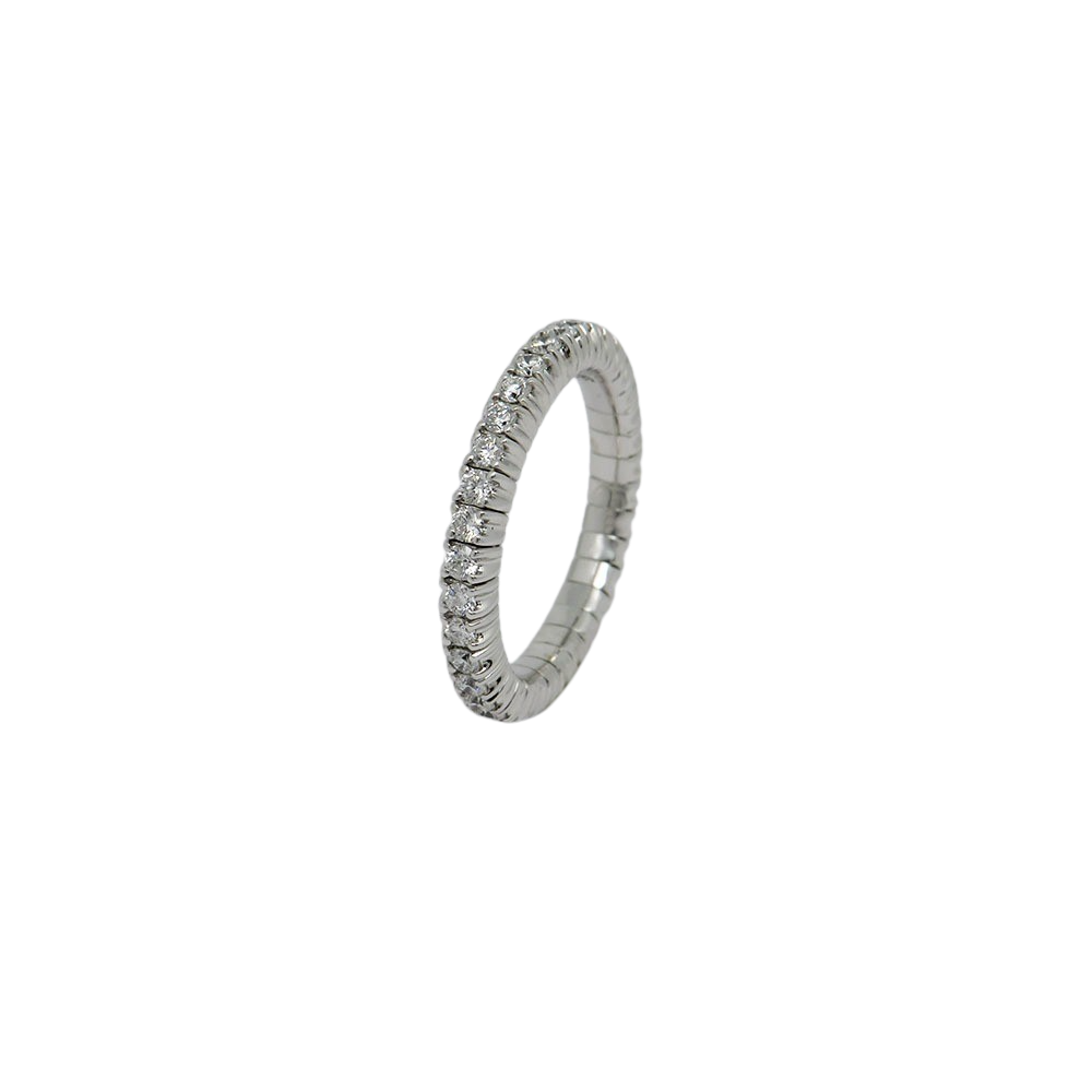 Ring Memoirering Flexibel mit 0,88ct TW-si Brillant 750/18K Weißgold Gr. 54-63