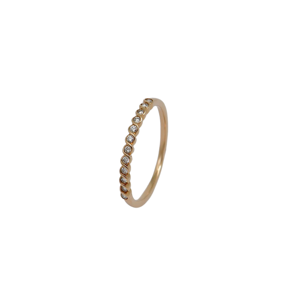 Ring zierlich mit 0,11ct TW-si Brillant in 750/18K Rosegold Gr. 54