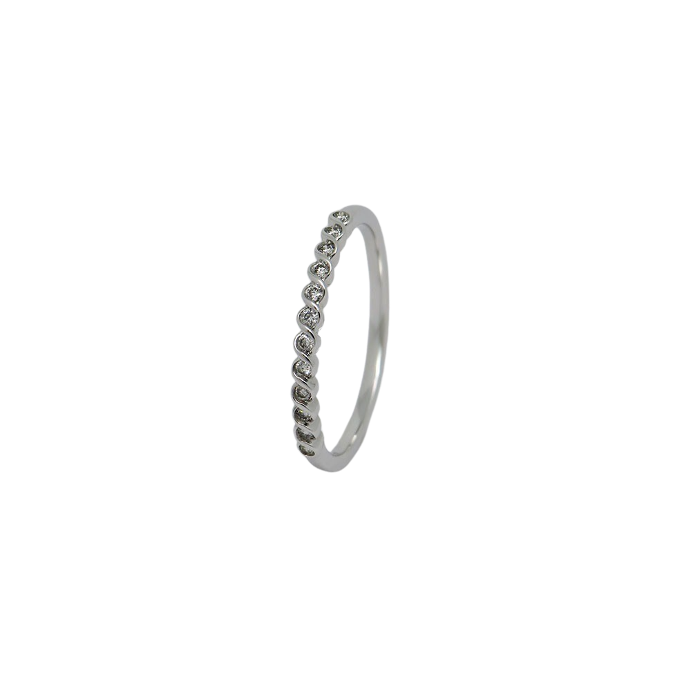Ring zierlich mit 0,11ct TW-si Brillant in 750/18K Weißgold Gr. 54