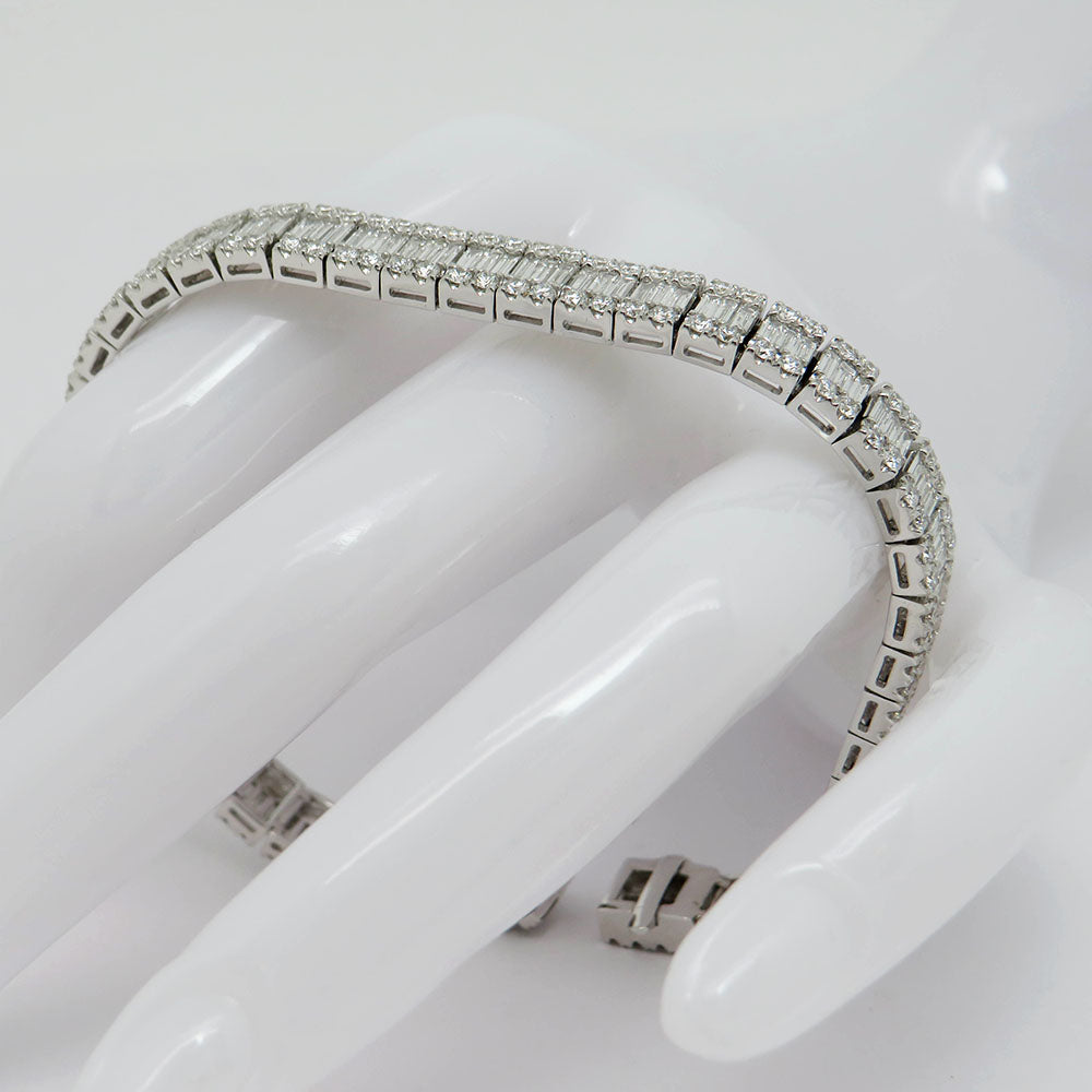 Bracelet with 7.15ct TW-si Diamond in 750/18K White Gold Length 17.5 cm