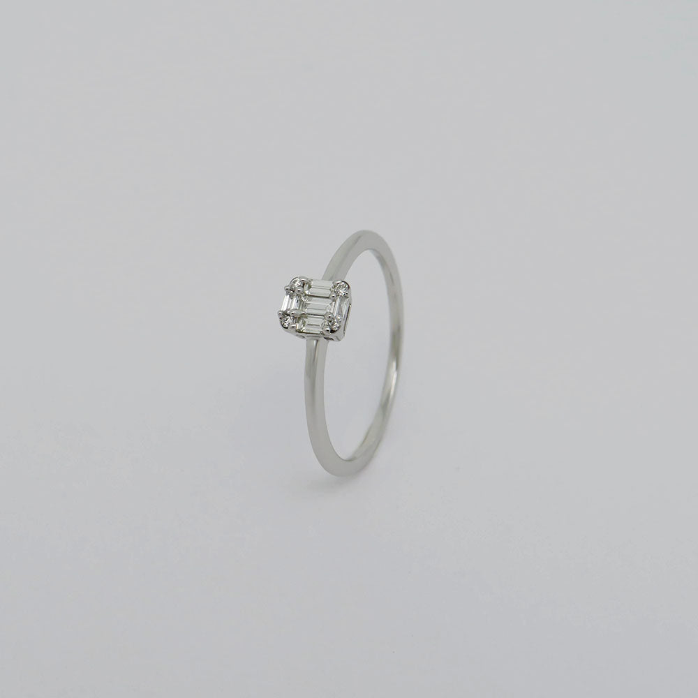 Ring Solitaire ring with 0.18ct TW-si Diamond in 750/18K White Gold size 54