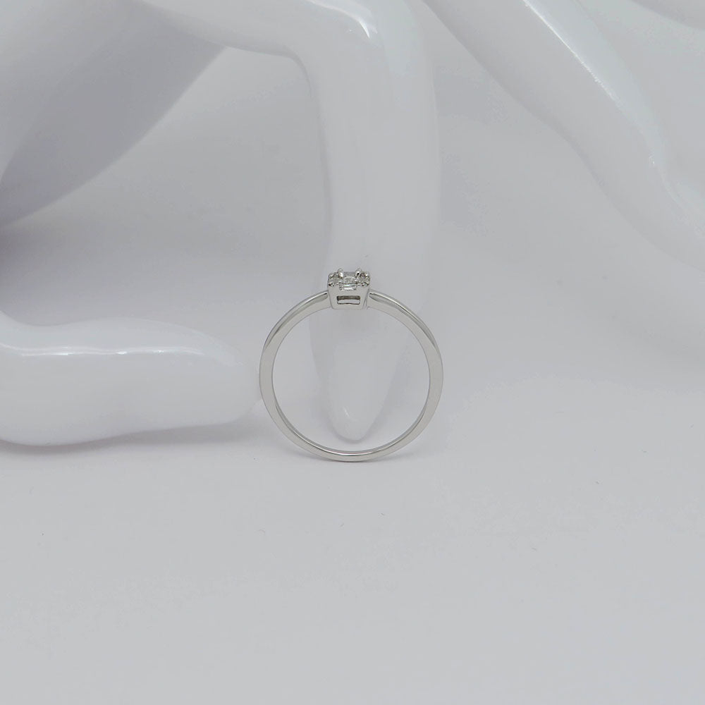 Ring Solitaire ring with 0.18ct TW-si Diamond in 750/18K White Gold size 54