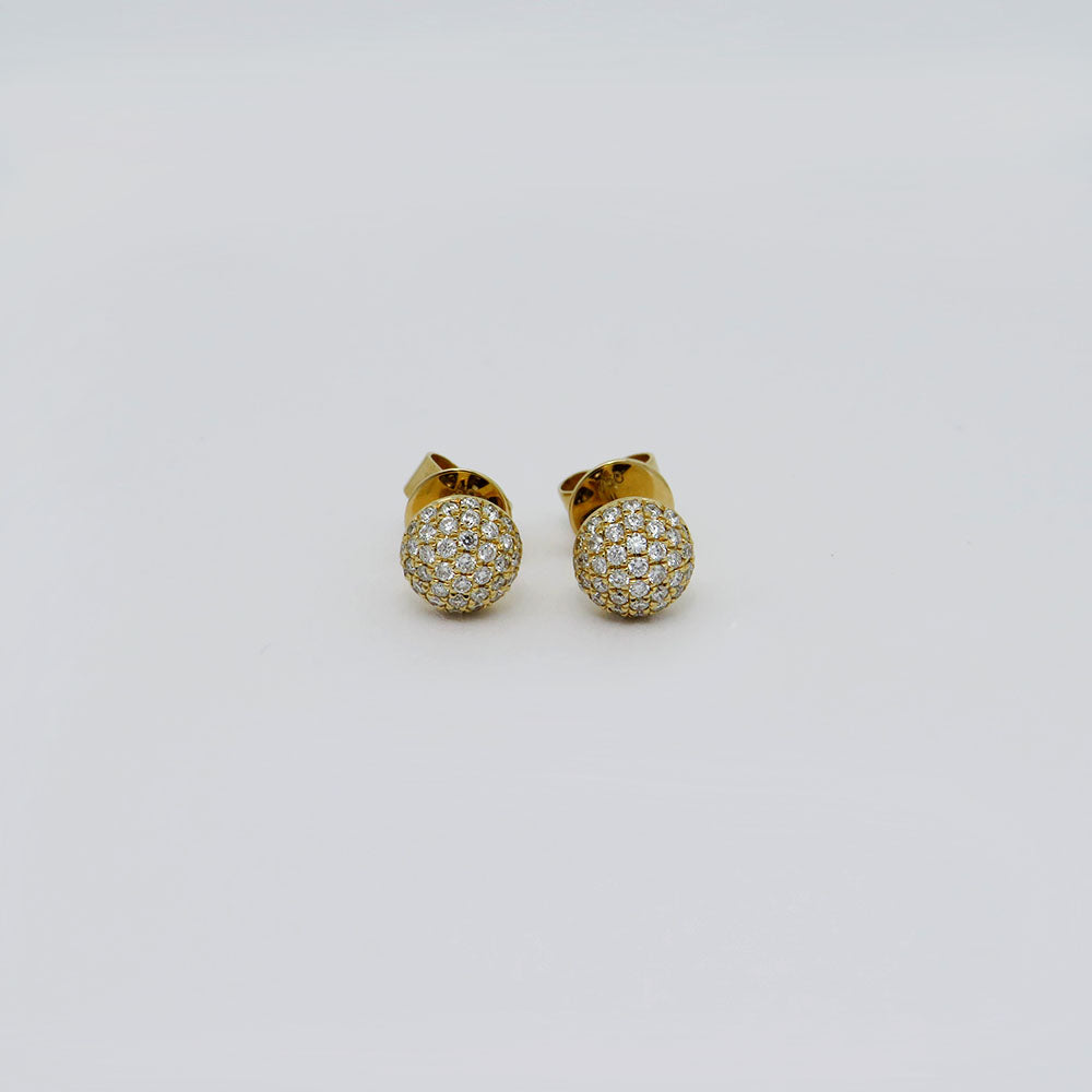 Stud earrings with 0.42ct TW-si brilliant-cut diamond in 750/18K Yellow Gold