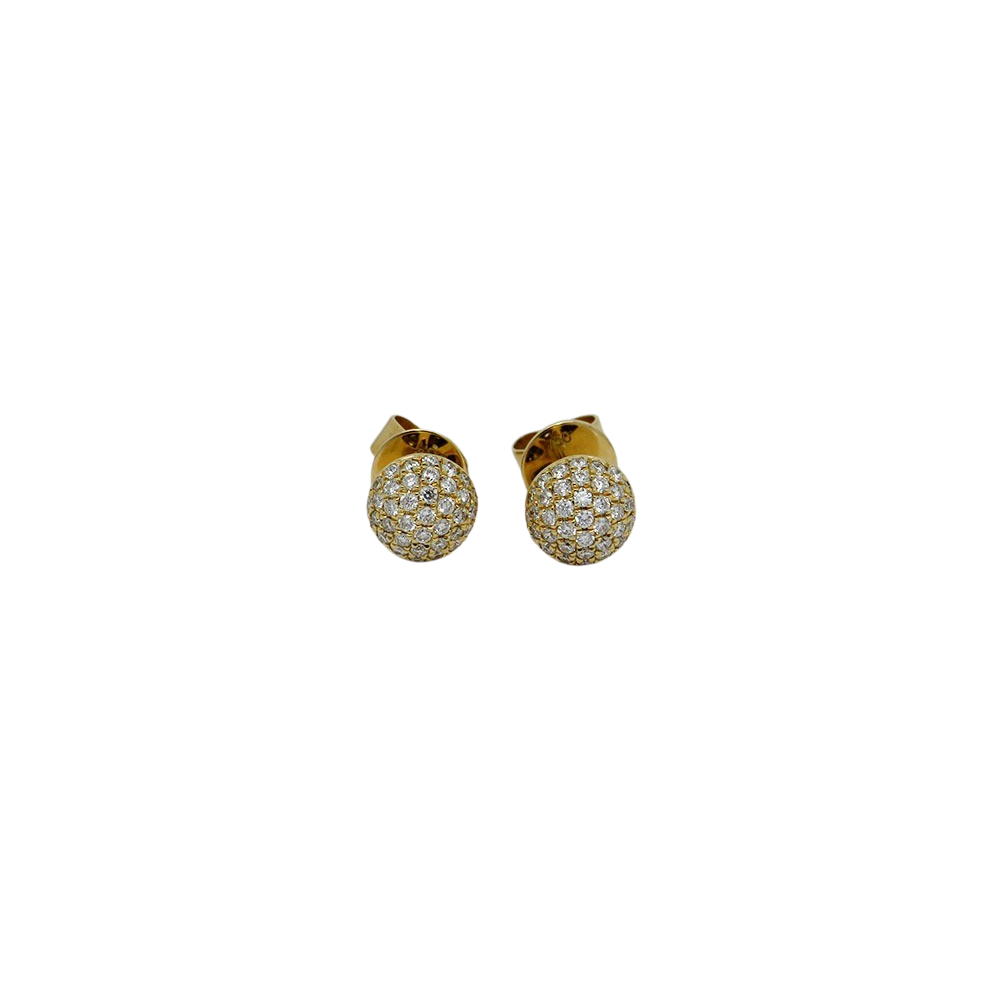 Stud earrings with 0.42ct TW-si brilliant-cut diamond in 750/18K Yellow Gold