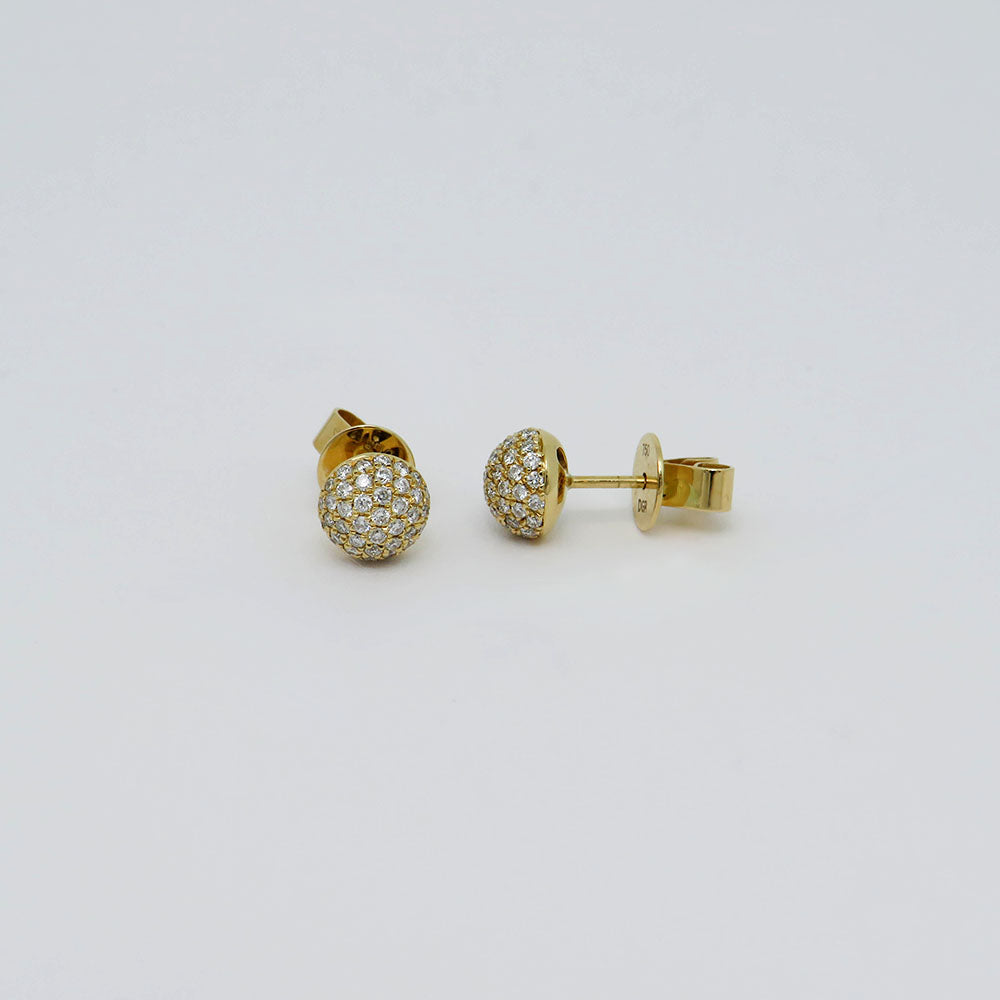 Stud earrings with 0.42ct TW-si brilliant-cut diamond in 750/18K Yellow Gold