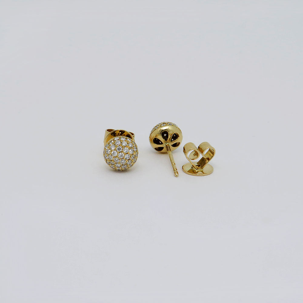 Stud earrings with 0.42ct TW-si brilliant-cut diamond in 750/18K Yellow Gold