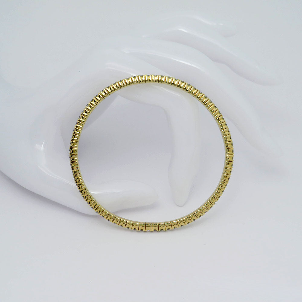 Armband Tennisarmband mit 3,45ct TW-si Brillant in 750/18K Gelbgold 17 - 22 cm