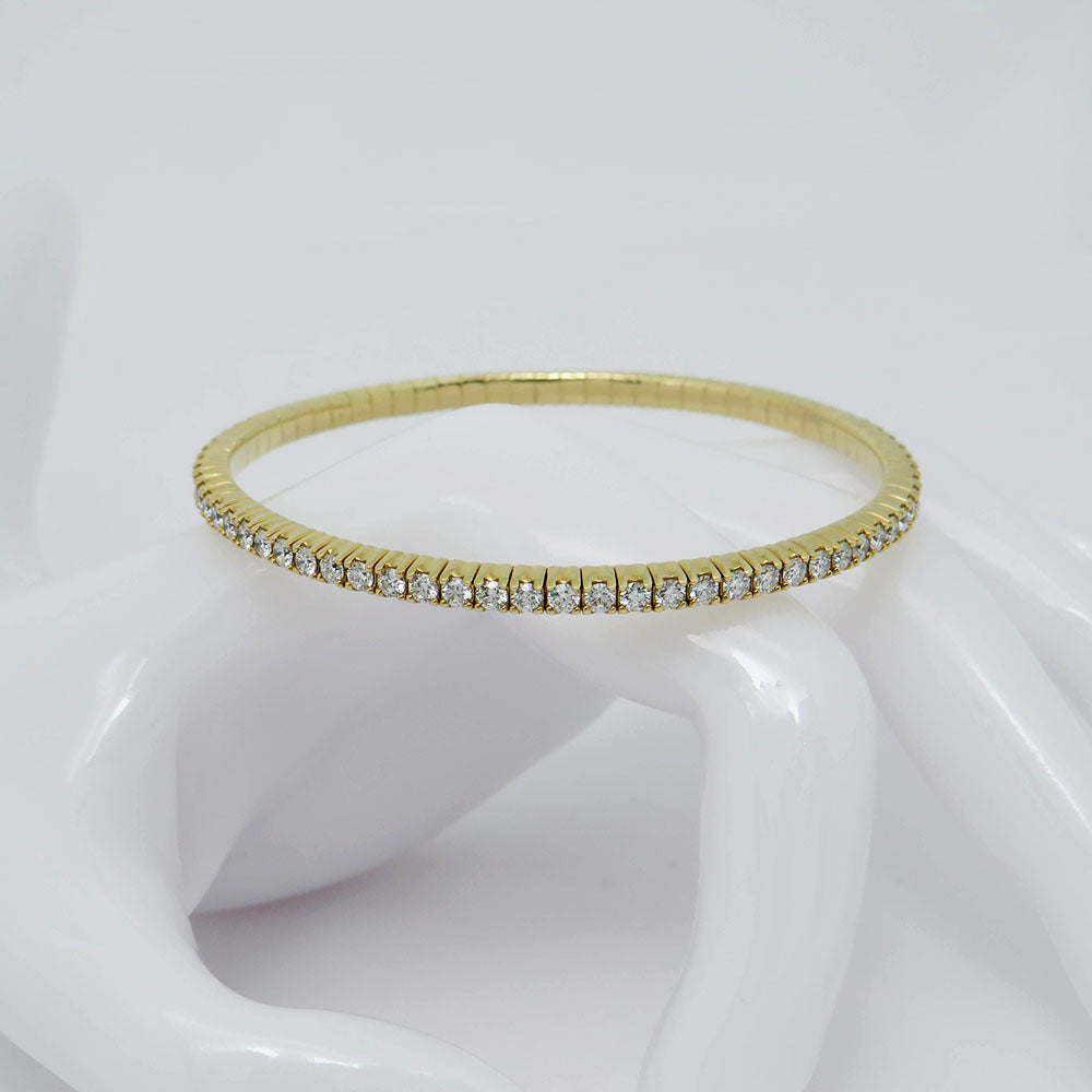 Armband Tennisarmband mit 3,45ct TW-si Brillant in 750/18K Gelbgold 17 - 22 cm