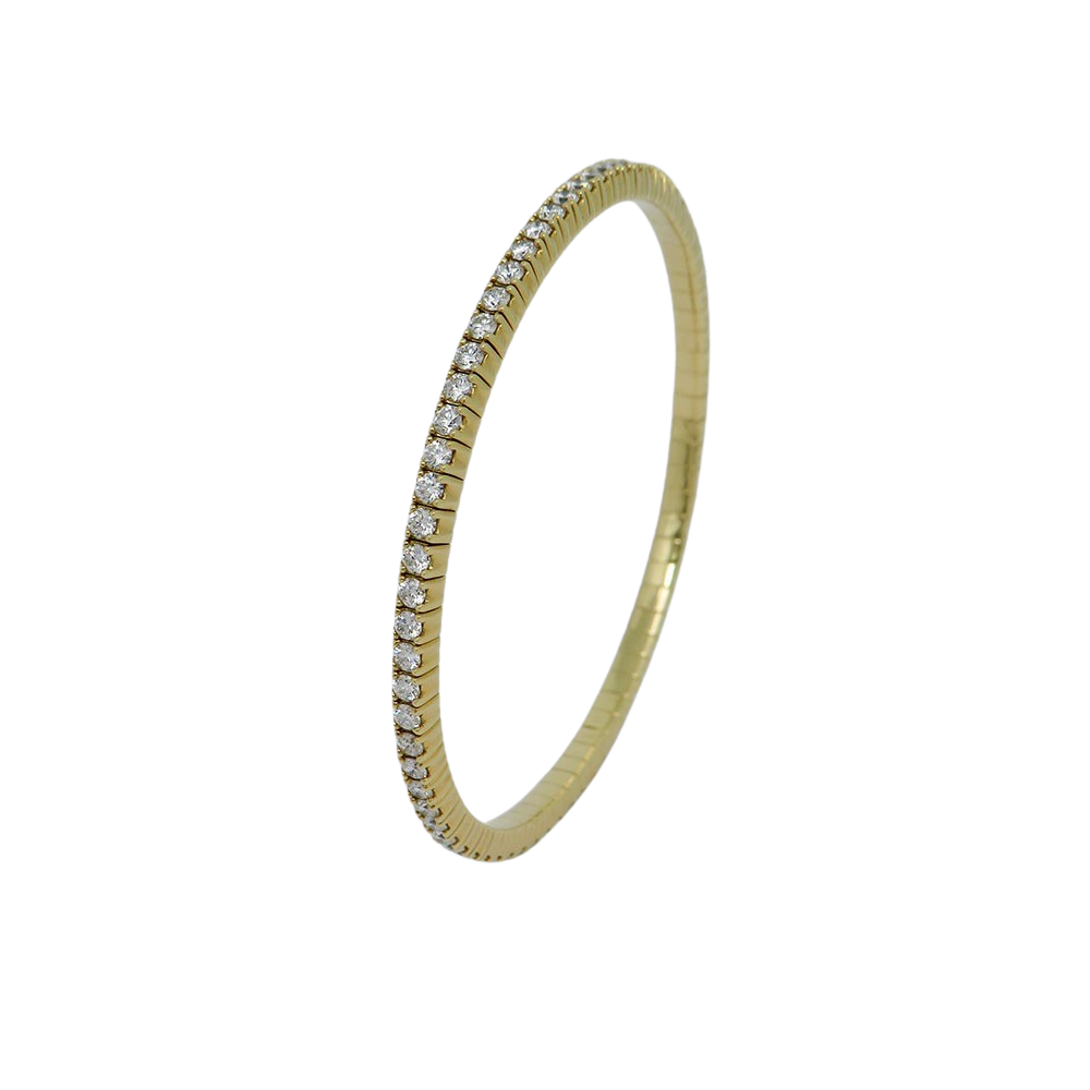 Armband Tennisarmband mit 3,45ct TW-si Brillant in 750/18K Gelbgold 17 - 22 cm