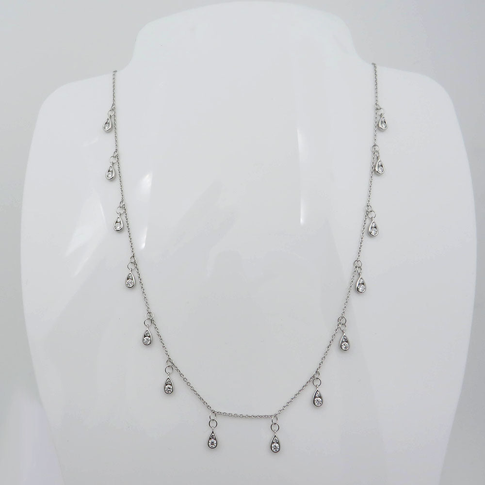 Necklace / Chain with 0.91ct TW-si brilliant-cut diamond in 750/18K White Gold 46cm