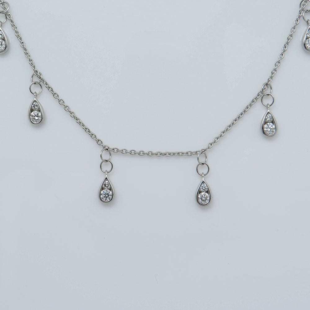 Necklace / Chain with 0.91ct TW-si brilliant-cut diamond in 750/18K White Gold 46cm