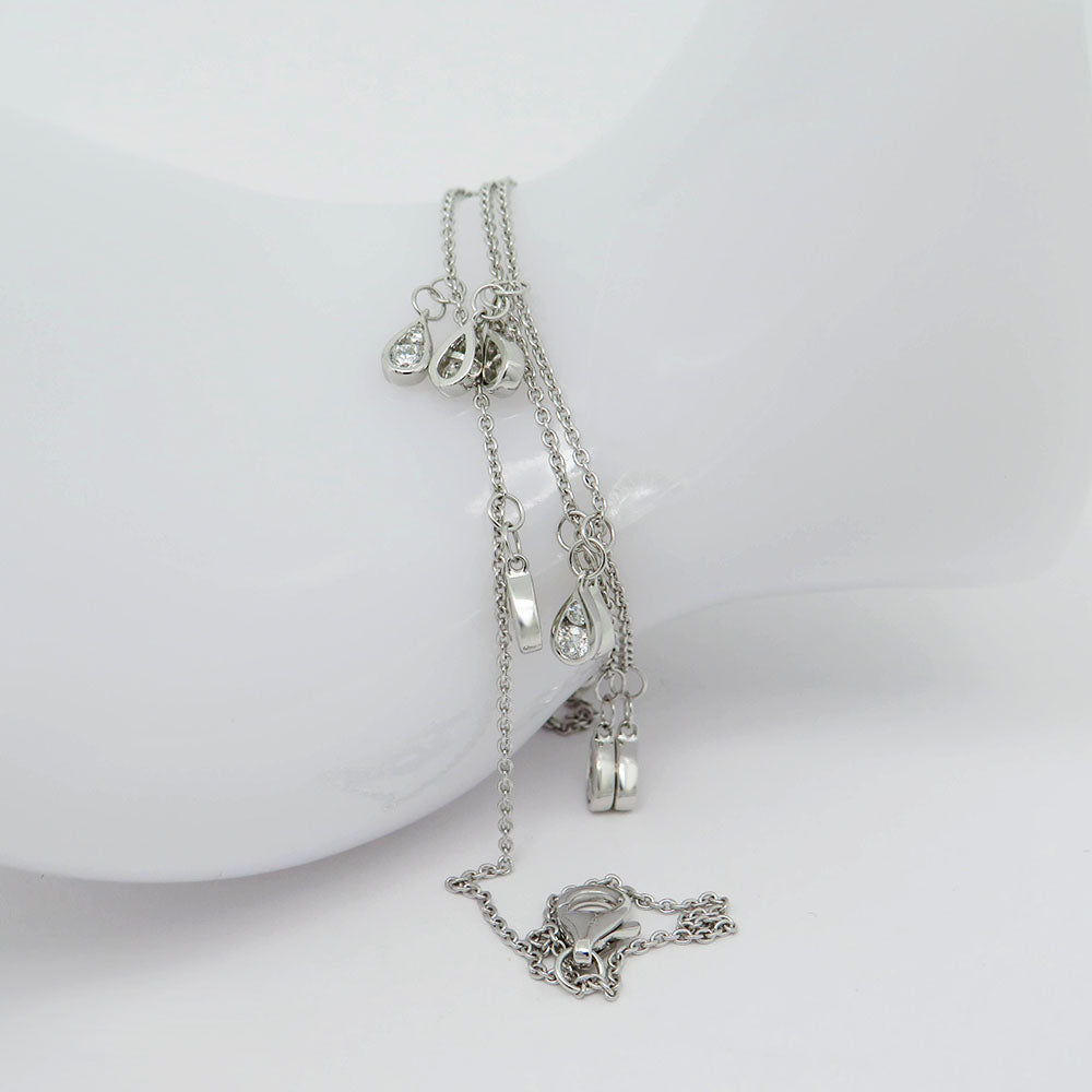 Necklace / Chain with 0.91ct TW-si brilliant-cut diamond in 750/18K White Gold 46cm