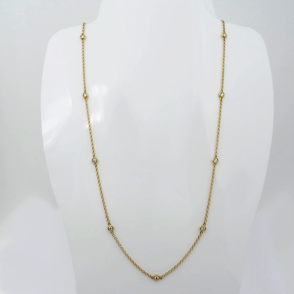 Necklace / Chain with 0.53ct TW-si brilliant-cut diamond in 750/18K Yellow Gold 55,0 cm