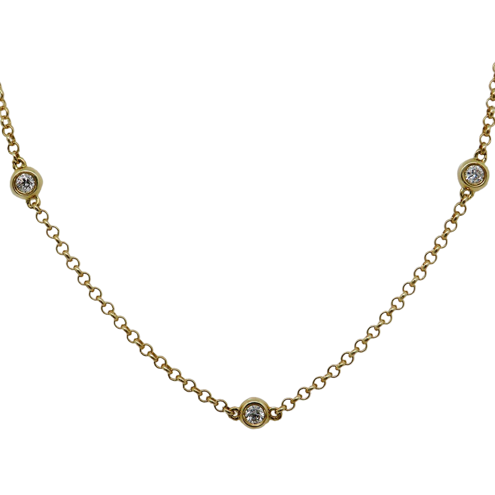 Necklace / Chain with 0.53ct TW-si brilliant-cut diamond in 750/18K Yellow Gold 55,0 cm