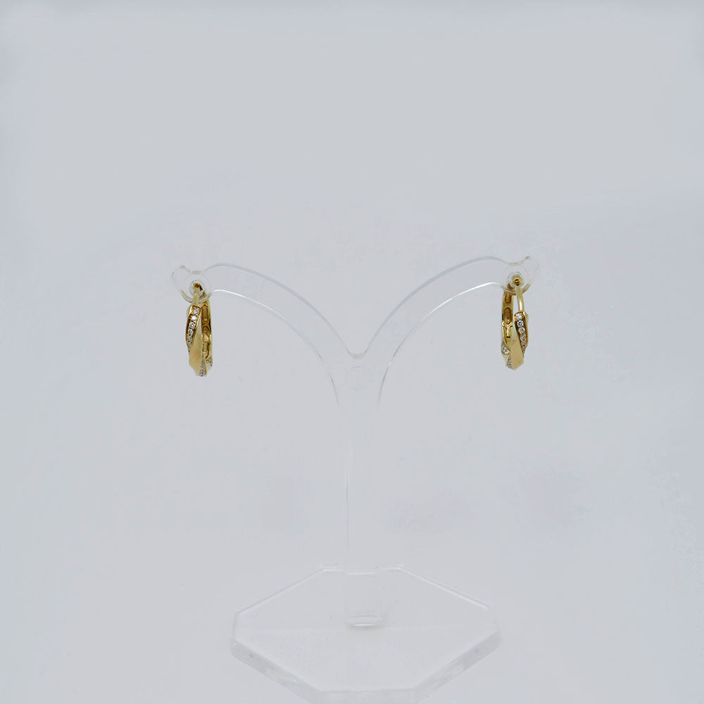 Creoles Earrings with 0.19ct TW-si brilliant-cut diamond in 750/18K Yellow Gold