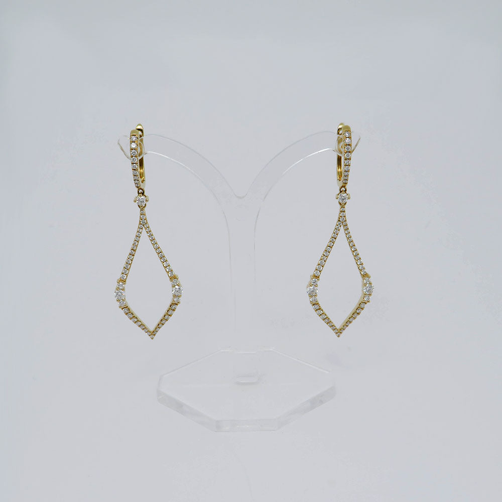 Earrings Earrings with 1.33ct TW-si brilliant-cut diamond in 750/18K Yellow Gold