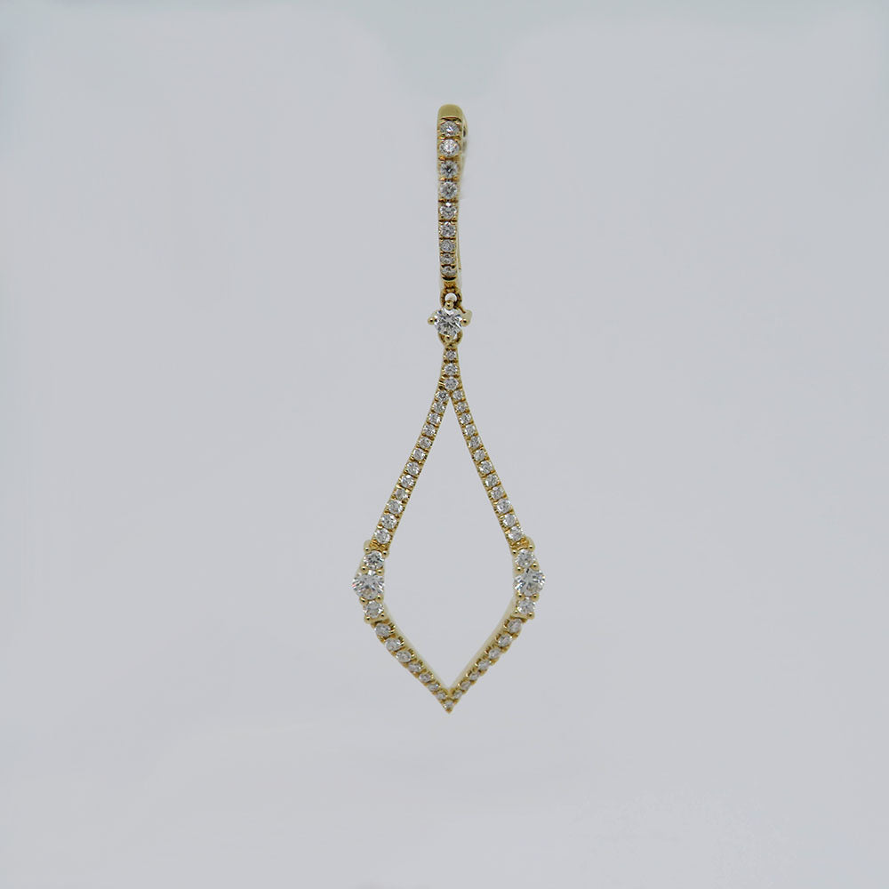 Earrings Earrings with 1.33ct TW-si brilliant-cut diamond in 750/18K Yellow Gold