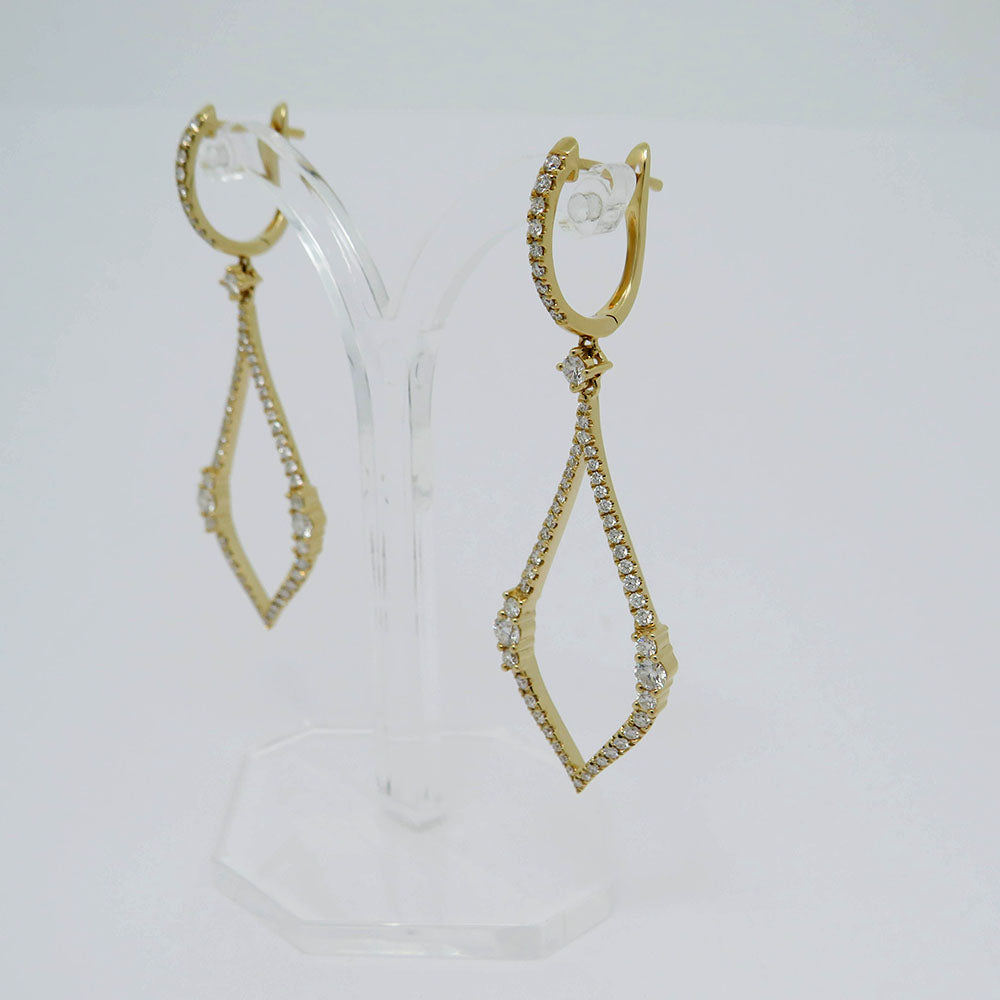 Earrings Earrings with 1.33ct TW-si brilliant-cut diamond in 750/18K Yellow Gold