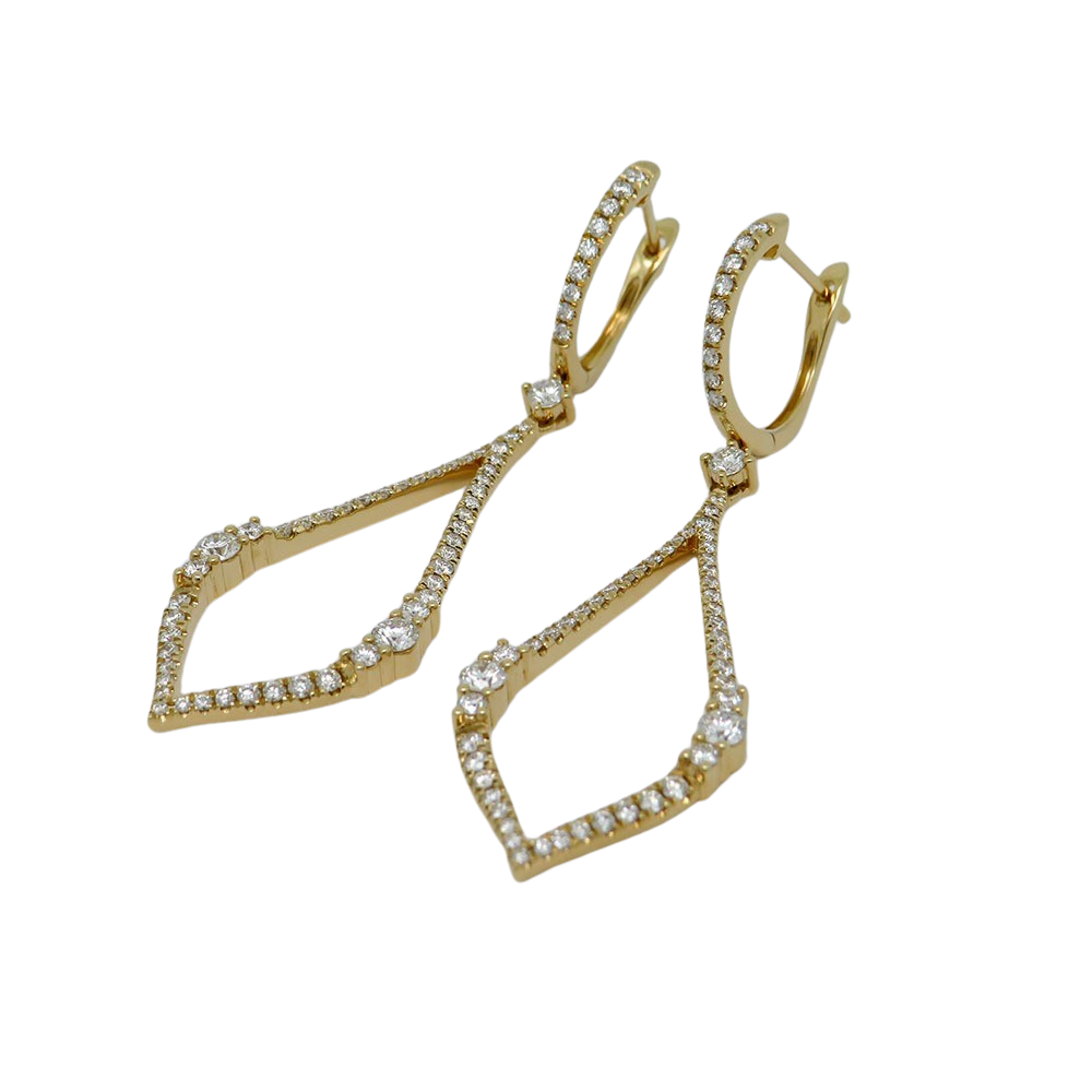 Earrings Earrings with 1.33ct TW-si brilliant-cut diamond in 750/18K Yellow Gold