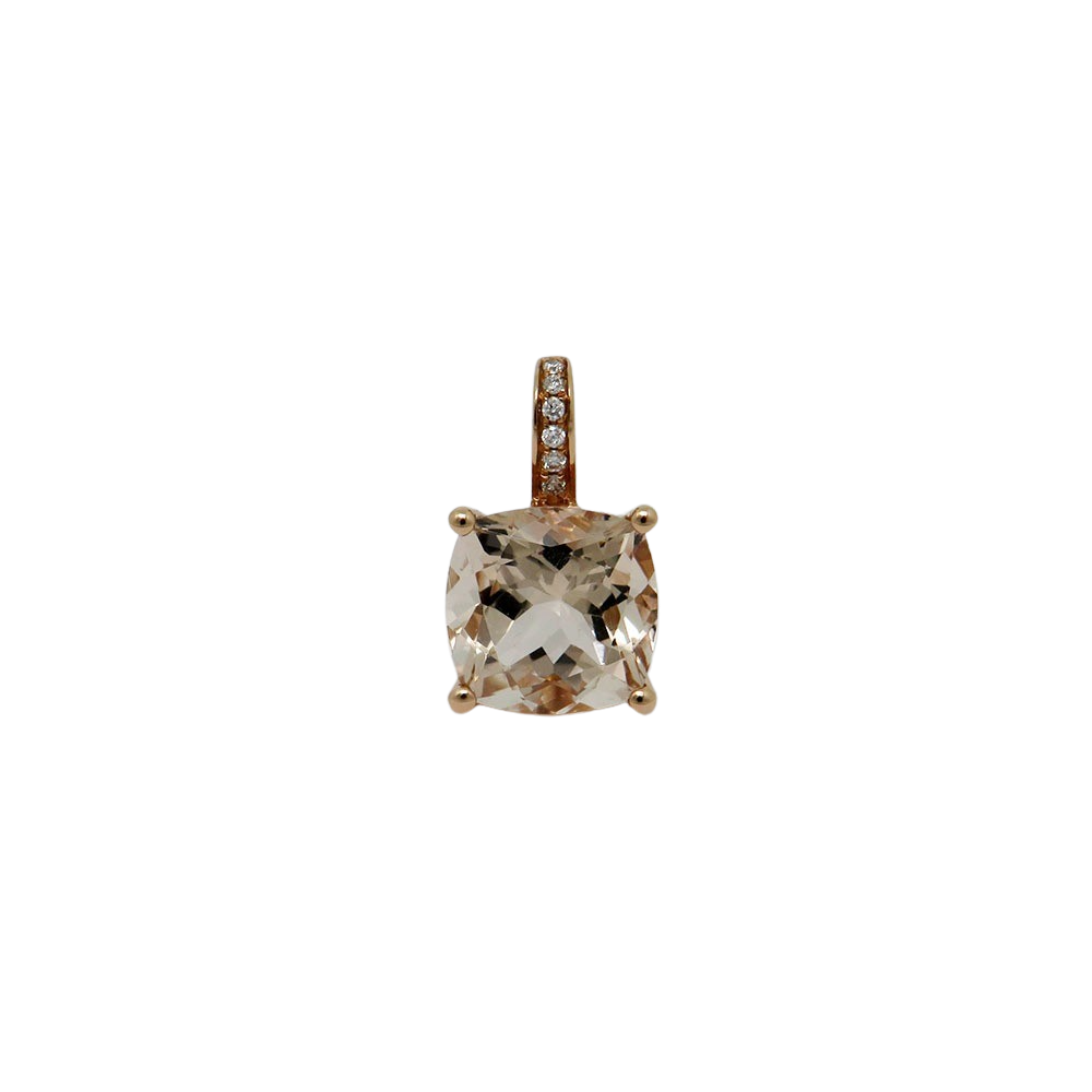 Pendant with 0.02ct TW-si brilliant-cut diamond and 1.90ct morganite in 750/18K rose gold