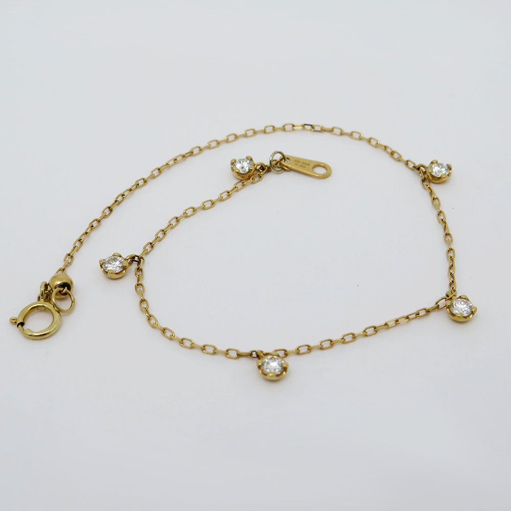 Dainty bracelet with 0.36ct TW-si brilliant-cut diamond in 750/18K Yellow Gold 18 cm