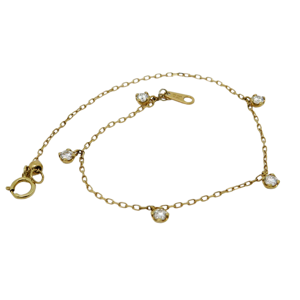 Zierliches Armband mit 0,36ct TW-si Brillant in 750/18K Gelbgold 18 cm