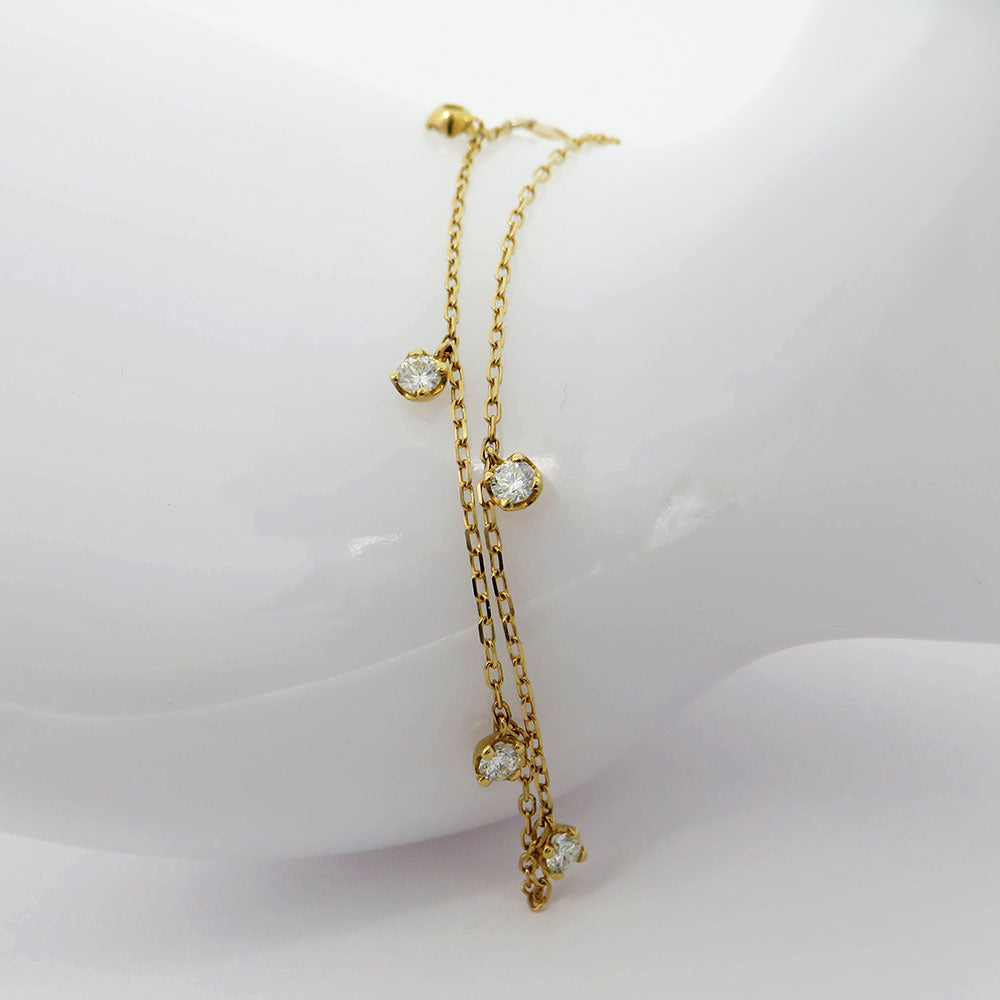 Dainty bracelet with 0.36ct TW-si brilliant-cut diamond in 750/18K Yellow Gold 18 cm