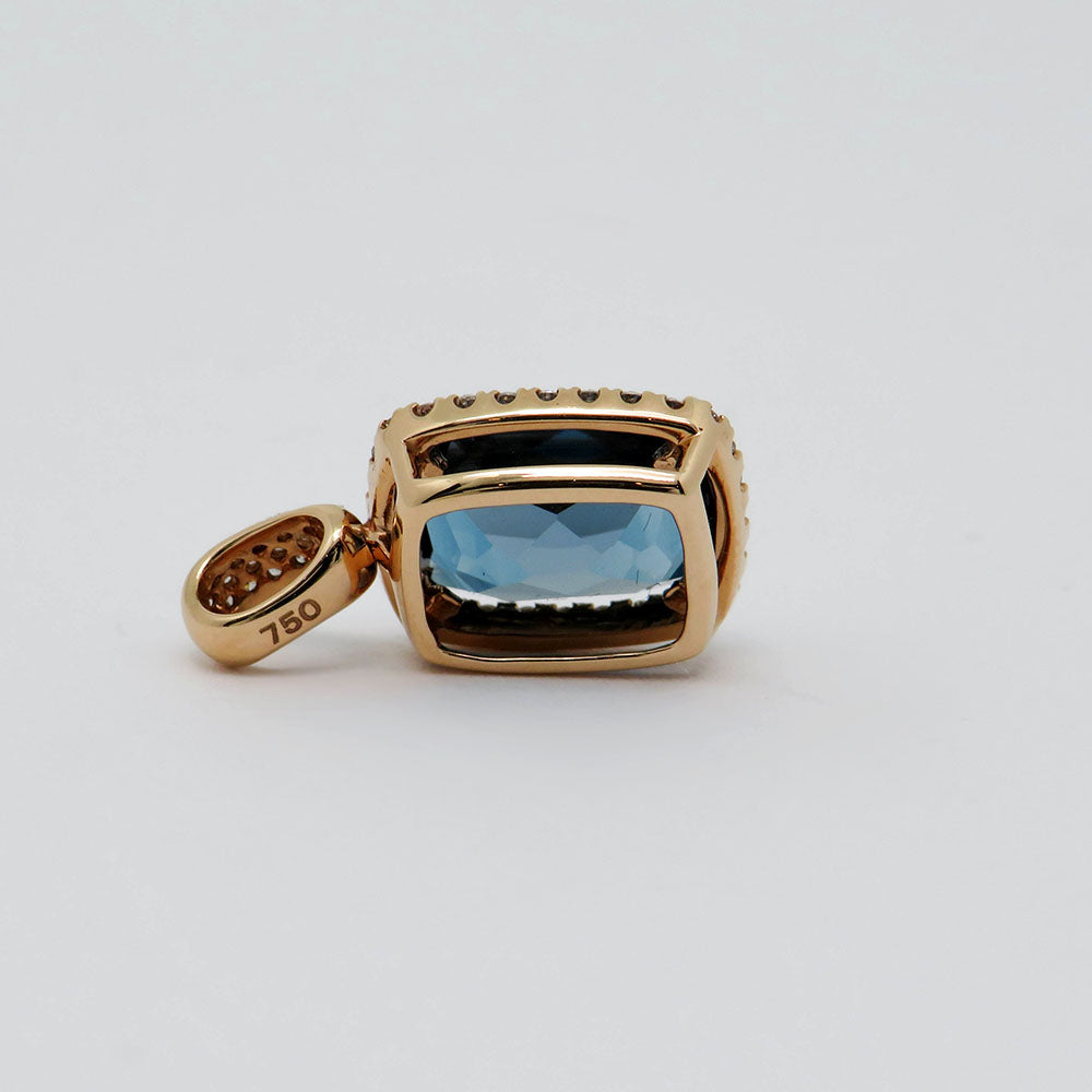 Anhänger mit 0,20ct TW-si Brillant und 4,00ct London Blue in 750/18K Rosegold