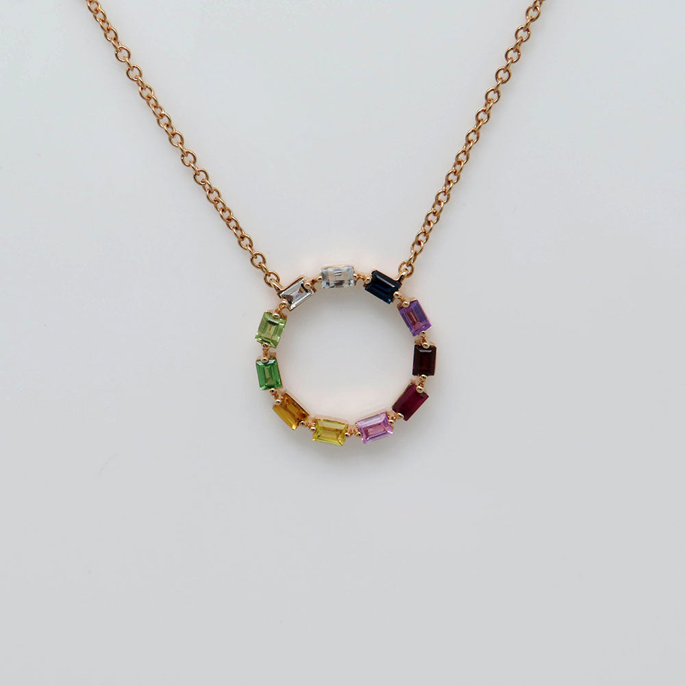 Necklace / Chain with 0.42ct sapphire rainbow in 750/18K rose gold 45.0 cm