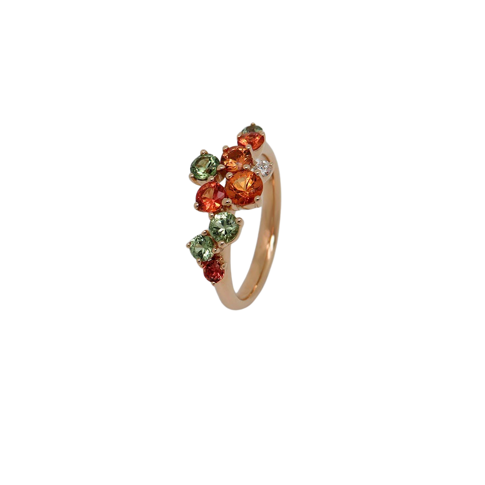 Jaibor Ring with 0.04ct TW-si brilliant-cut diamond and 1.75ct sapphire in 750/18K rose gold