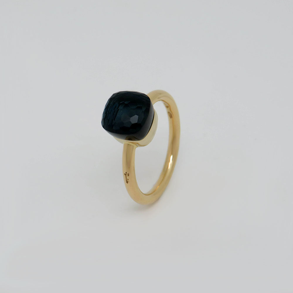 Pomellato Nudo kleiner Ring London Blue Topas in 750/18K Rosegold Gr. 53