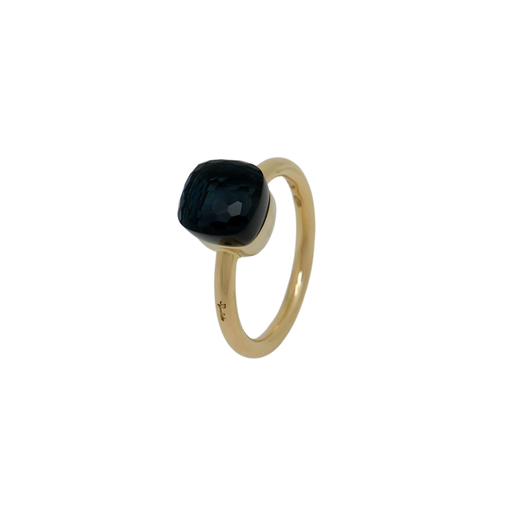 Pomellato Nudo kleiner Ring London Blue Topas in 750/18K Rosegold Gr. 53