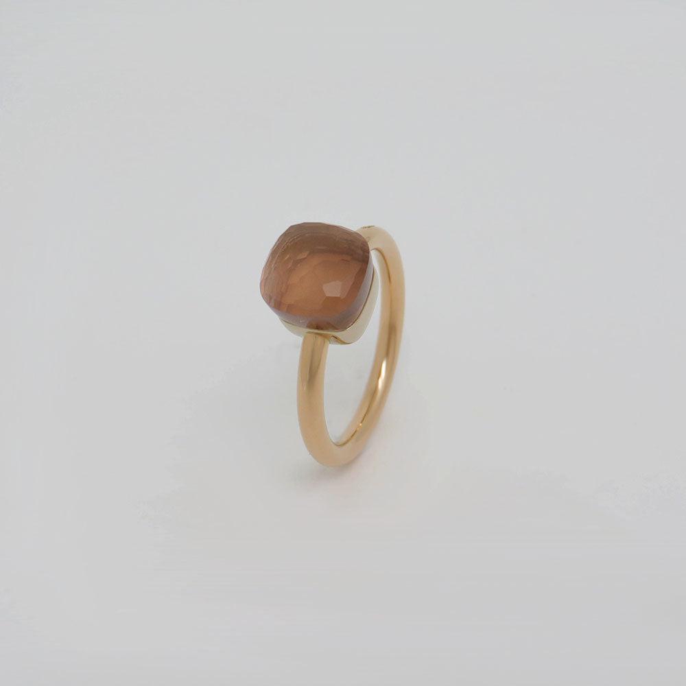 Pomellato Nudo Petit Ring mit Rosenquarz Besatz in 750/18K Rosegold Gr. 54