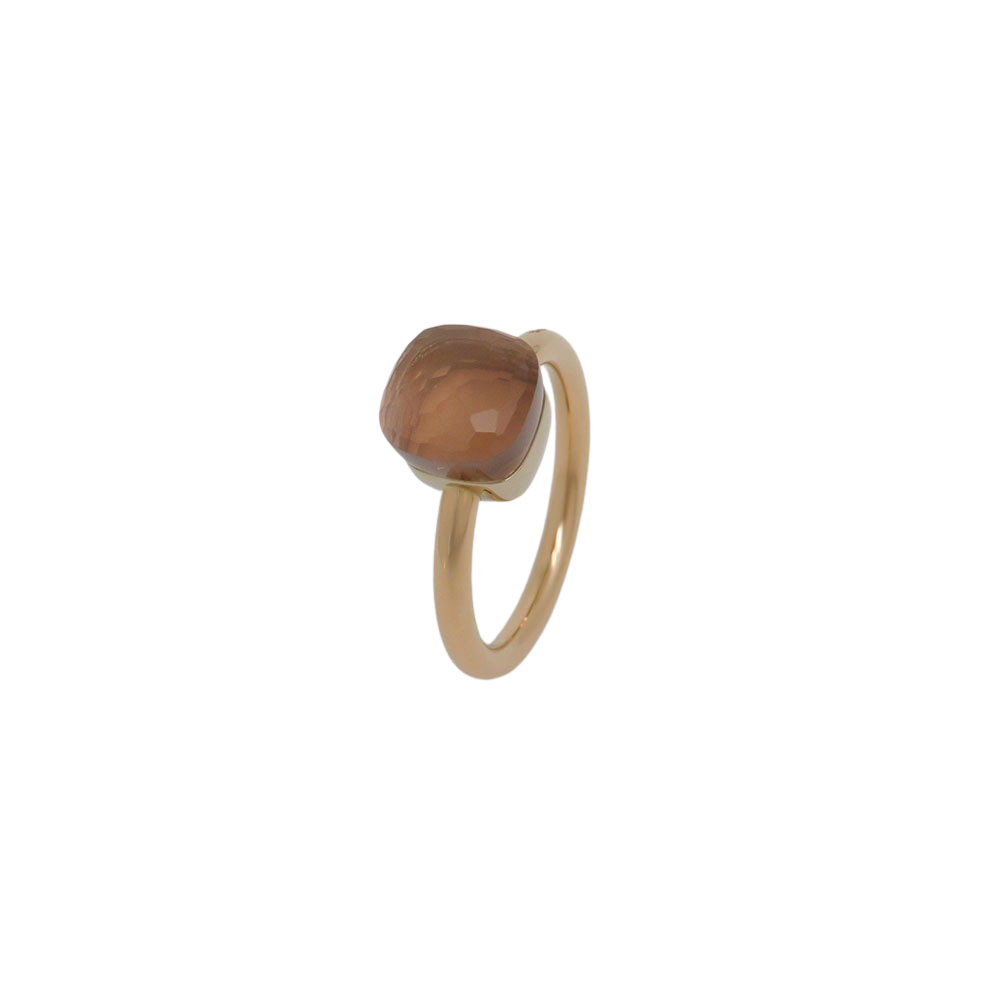 Pomellato Nudo Petit Ring mit Rosenquarz Besatz in 750/18K Rosegold Gr. 54