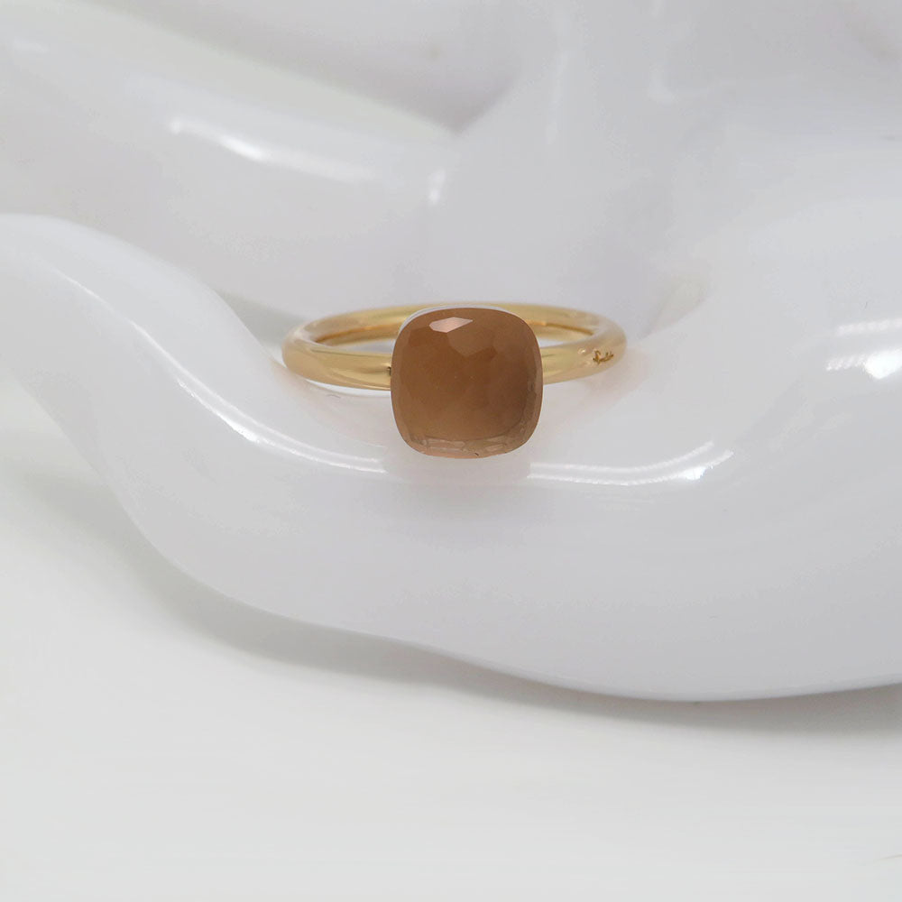 Pomellato Nudo Petit Ring with rose quartz setting in 750/18K rose gold size 54