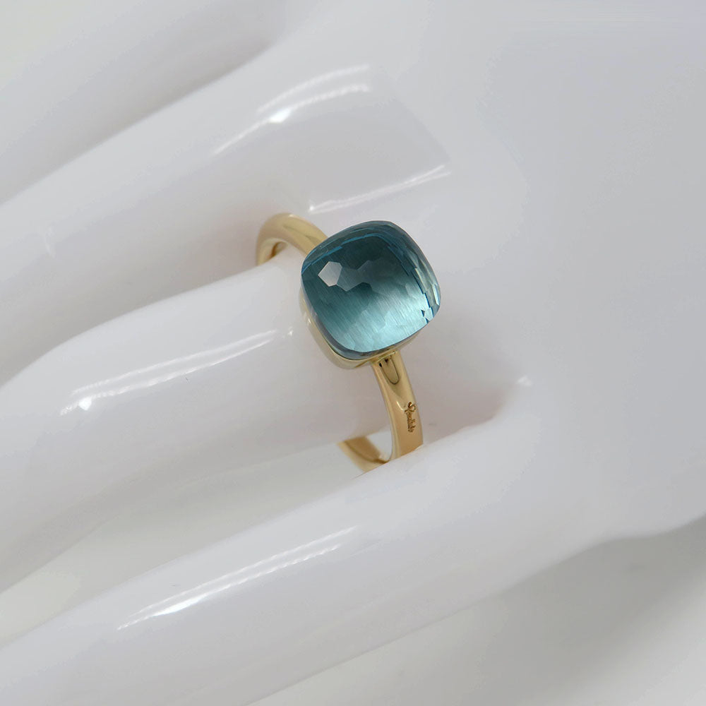 Pomellato Nudo Petit Ring with blue topaz setting in 750/18K rose gold size 54